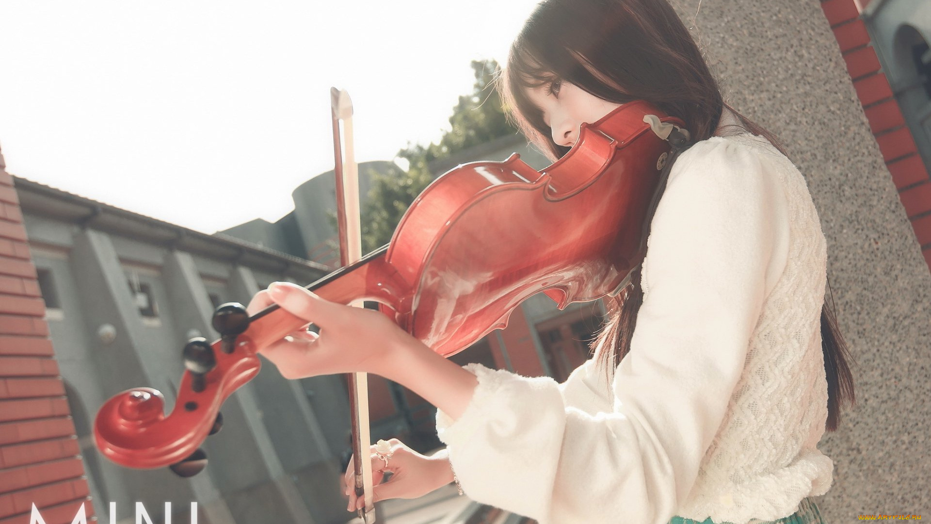 музыка, -другое, скрипка, девушка