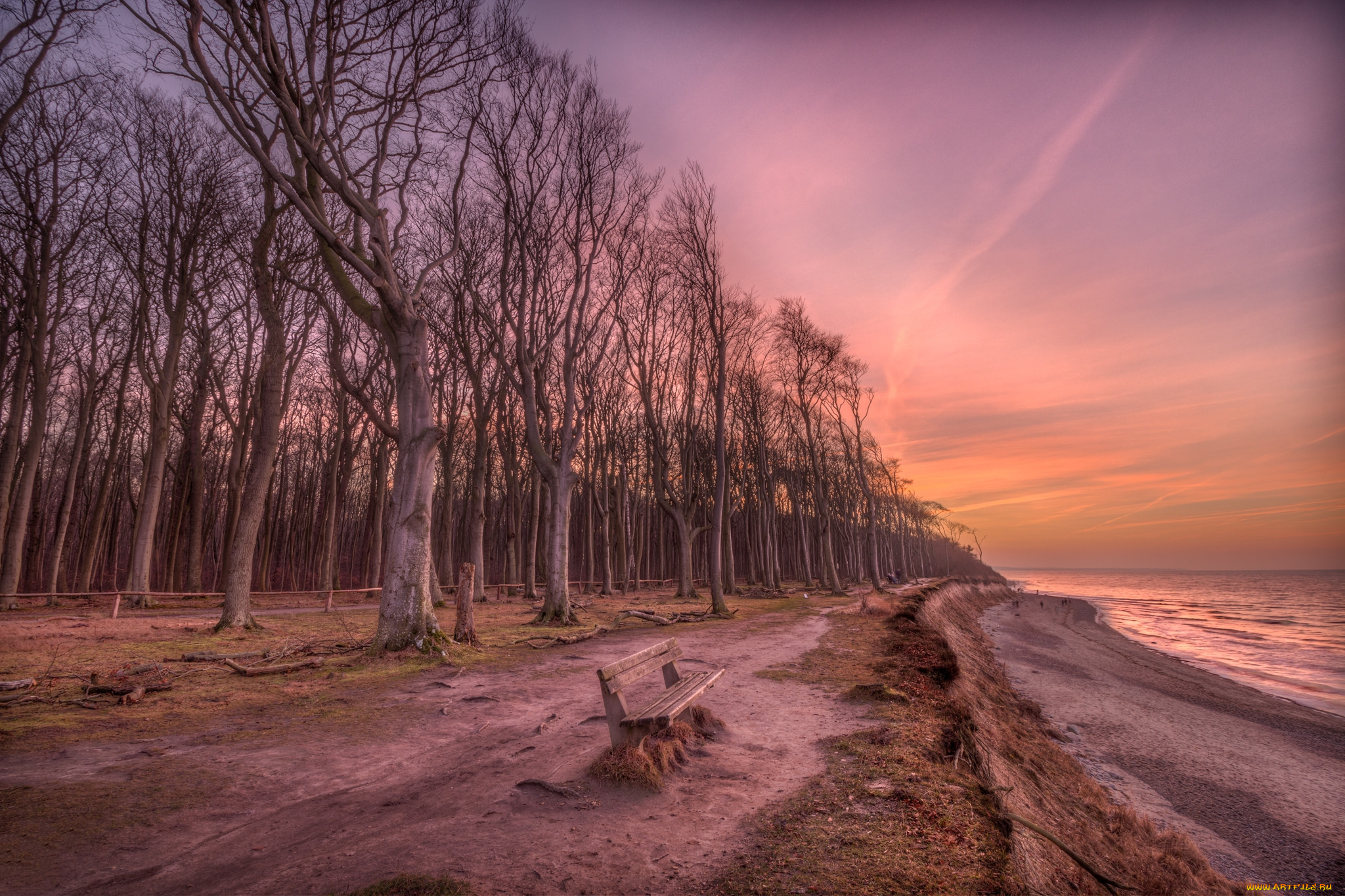 природа, побережье, простор