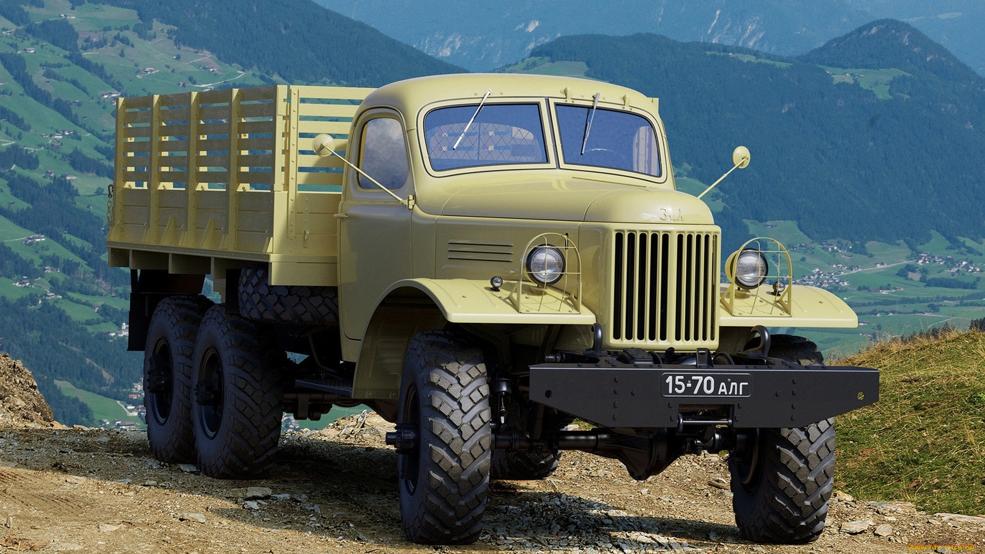 зил-, 157, автомобили, зил, грузовики, зил-, 157, автомобиль, грузовик, бортовой, горы
