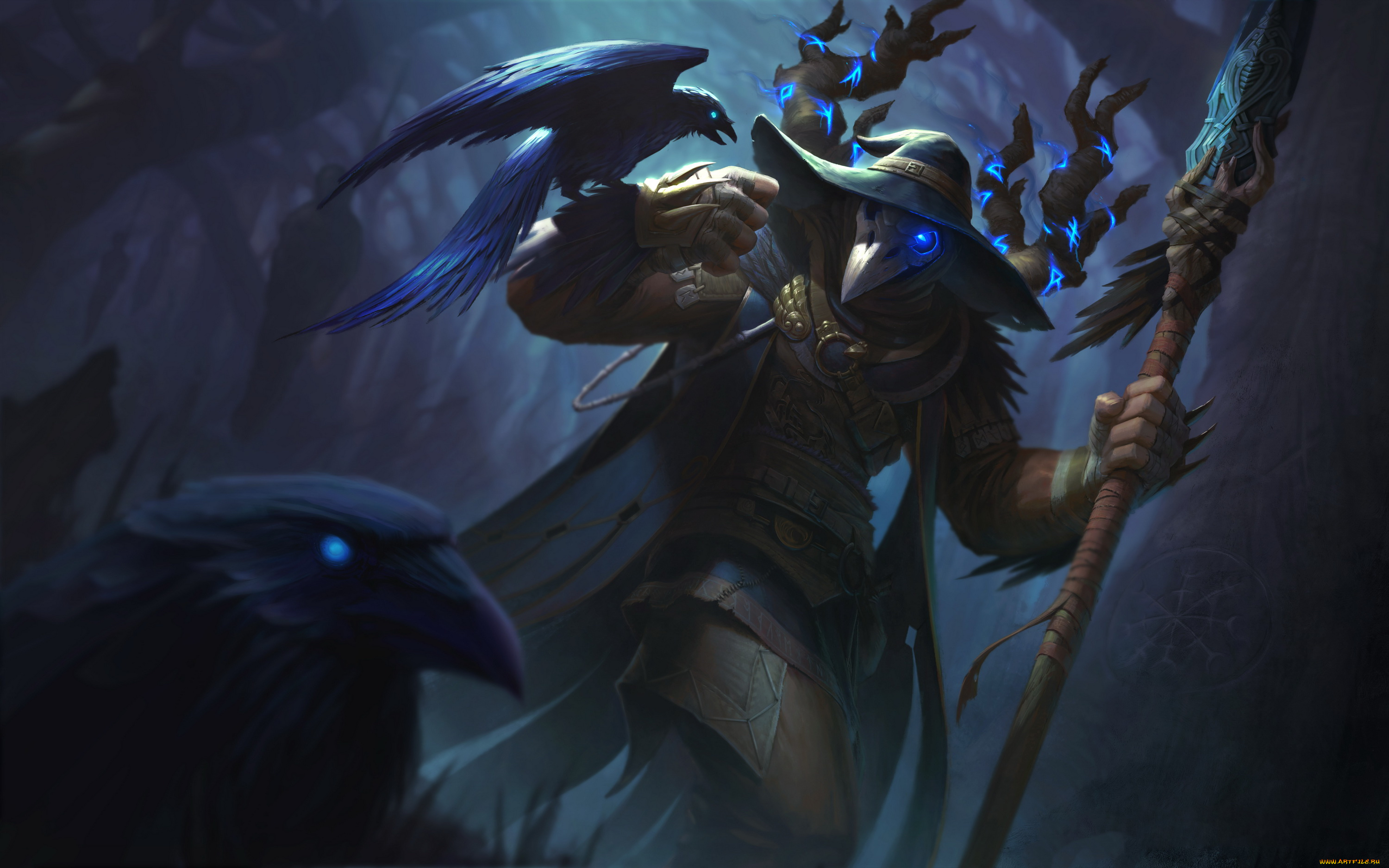 видео, игры, smite, существо, фон, ворон, посох, маска