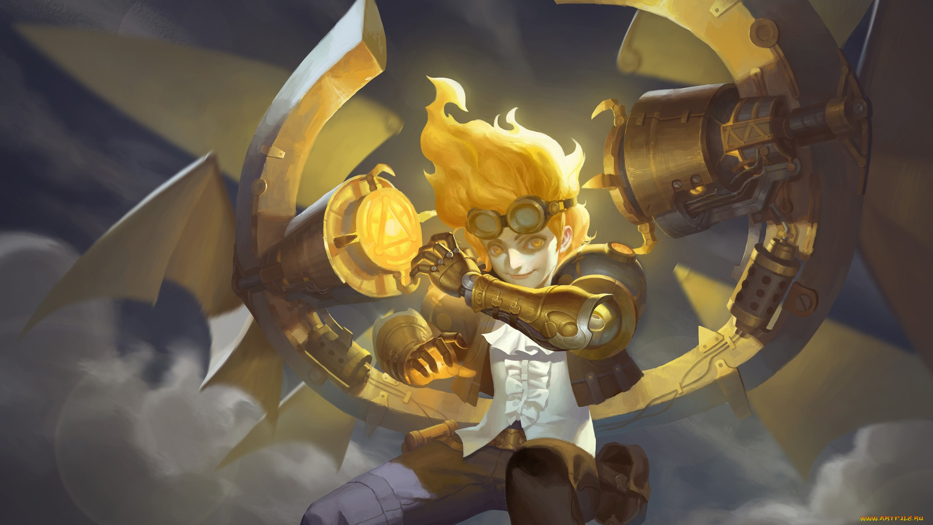 фэнтези, роботы, , киборги, , механизмы, парень, очки, техника