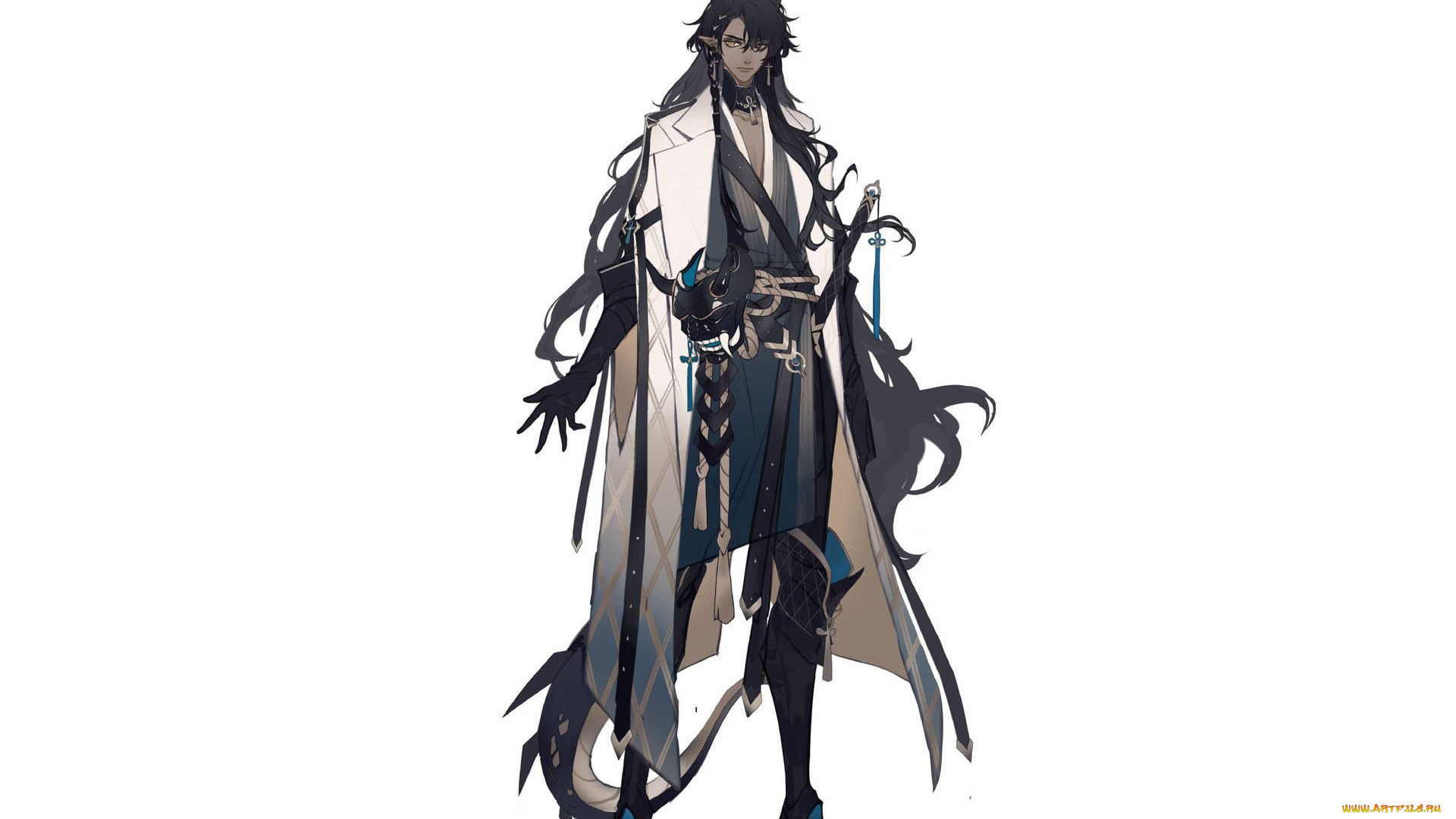 аниме, ангелы, , демоны, демон, рога, хвост