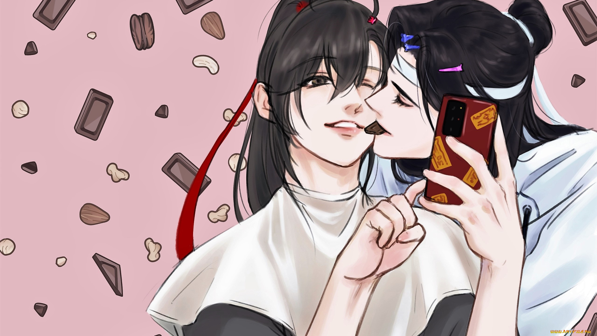 аниме, mo, dao, zu, shi, вэй, усянь, лань, ванцзы, конфеты, телефон