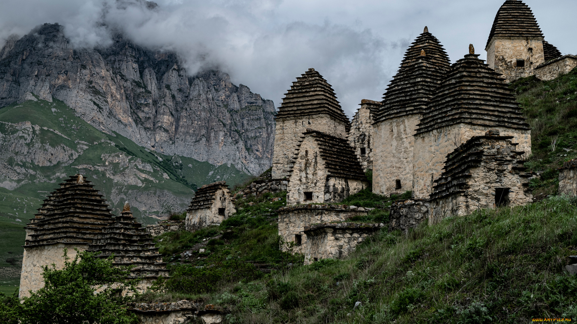 города, -, пейзажи, усыпальницы, город, мертвых, даргавс, северная, осетия, россия, владимир, панкратов