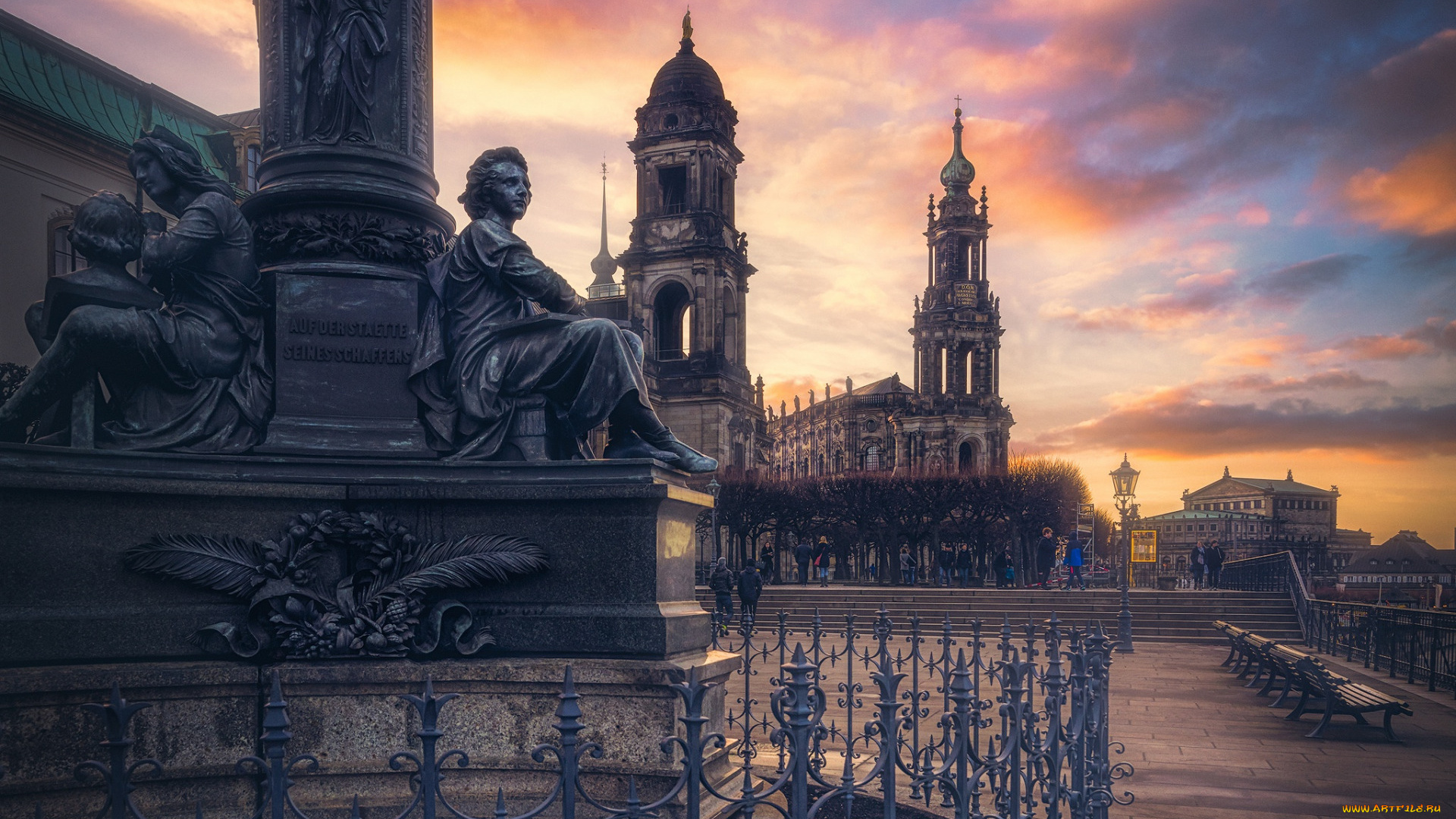 города, дрезден, , германия, cathedral