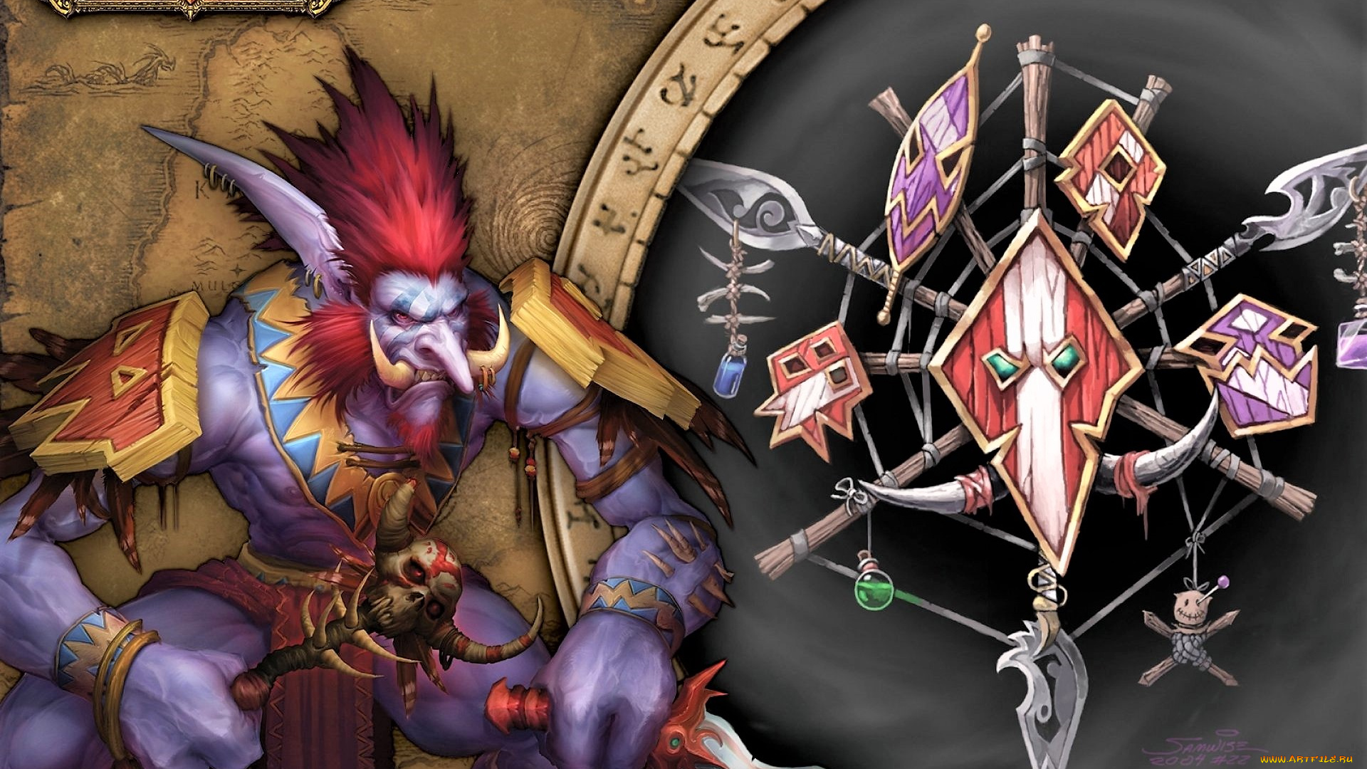 видео, игры, world, of, warcraft, гоблин, оружие, знак