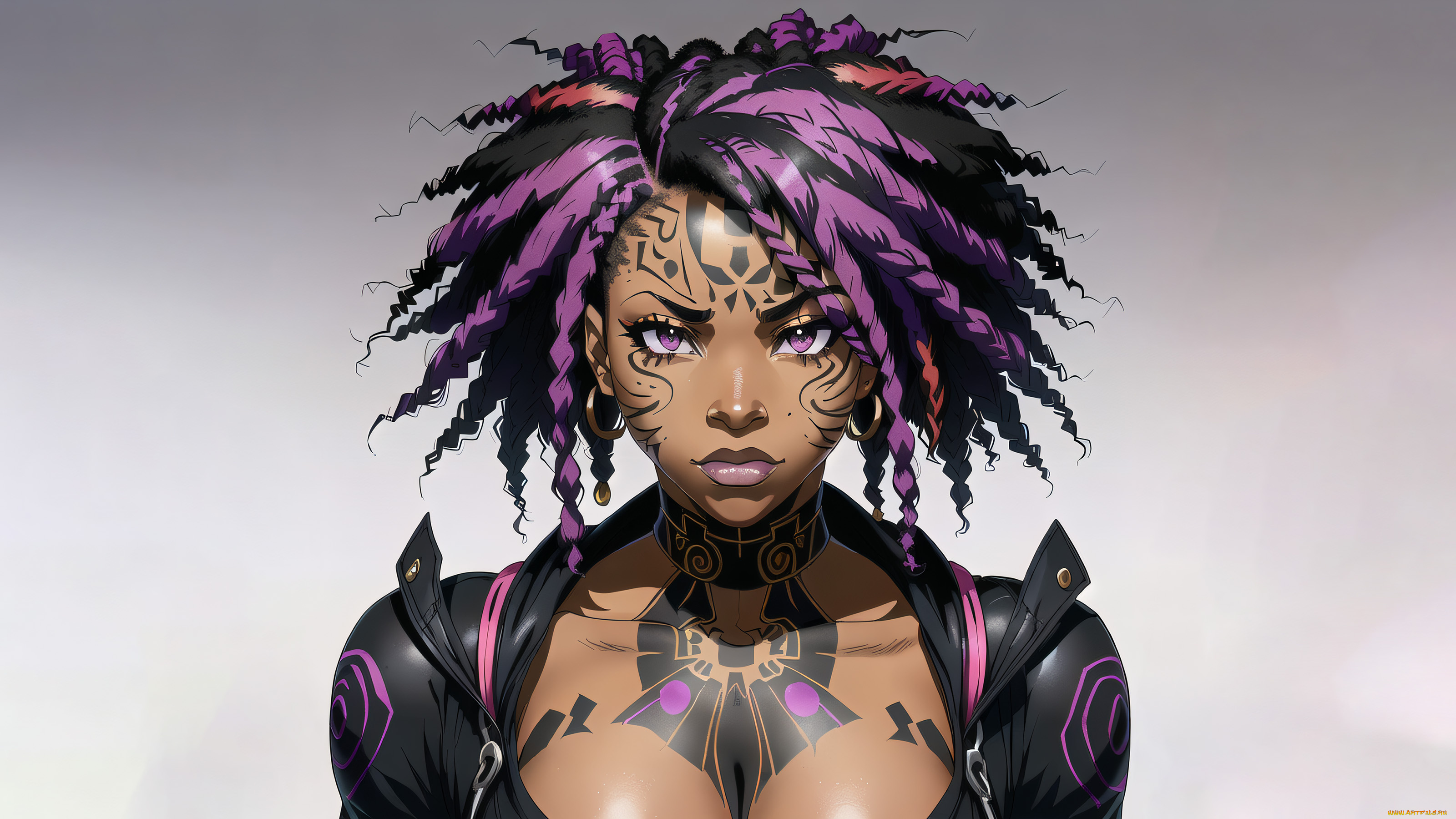 рисованное, люди, девушка, в, татуировках