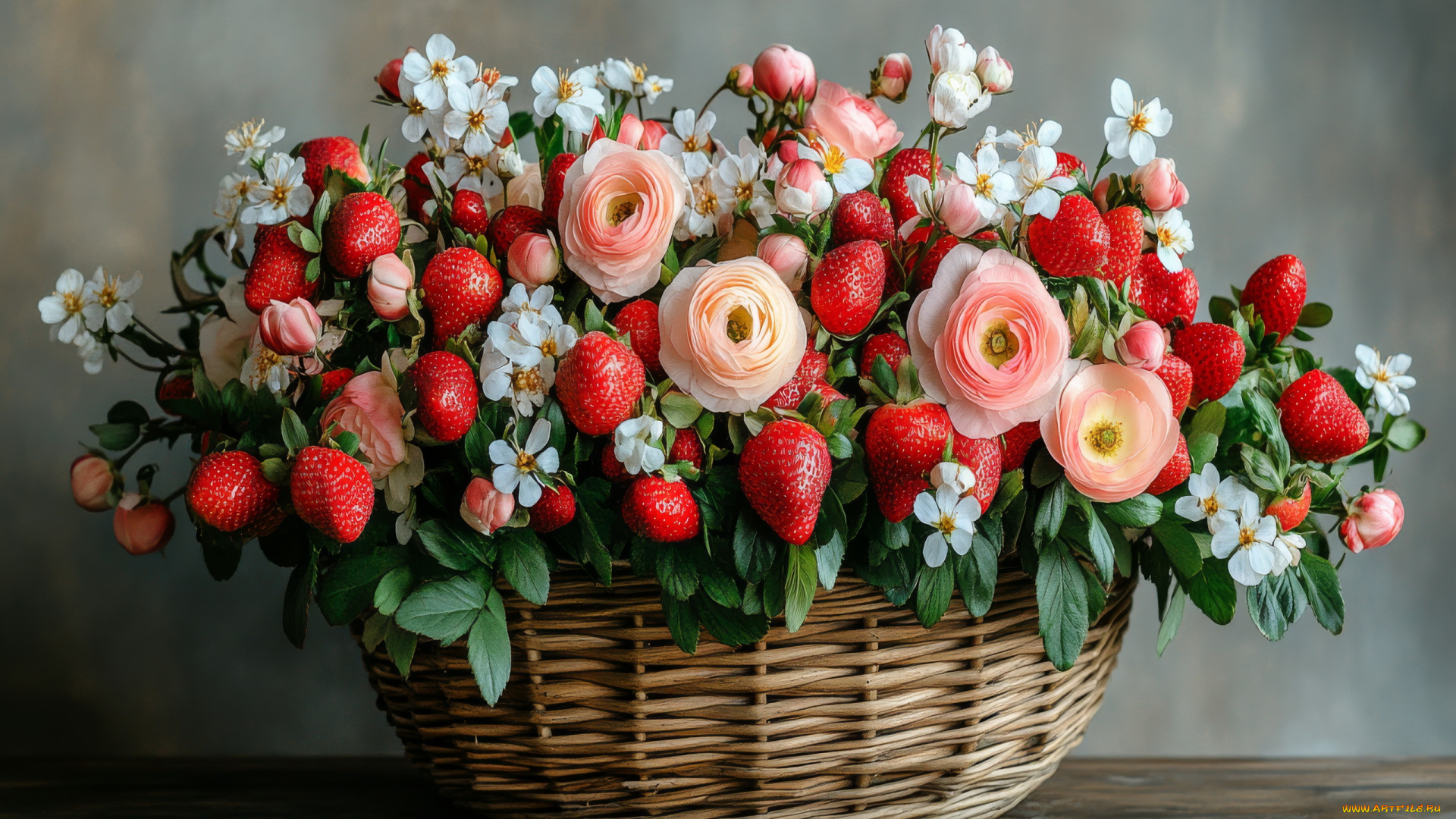 3д, графика, еда-, food, клубника