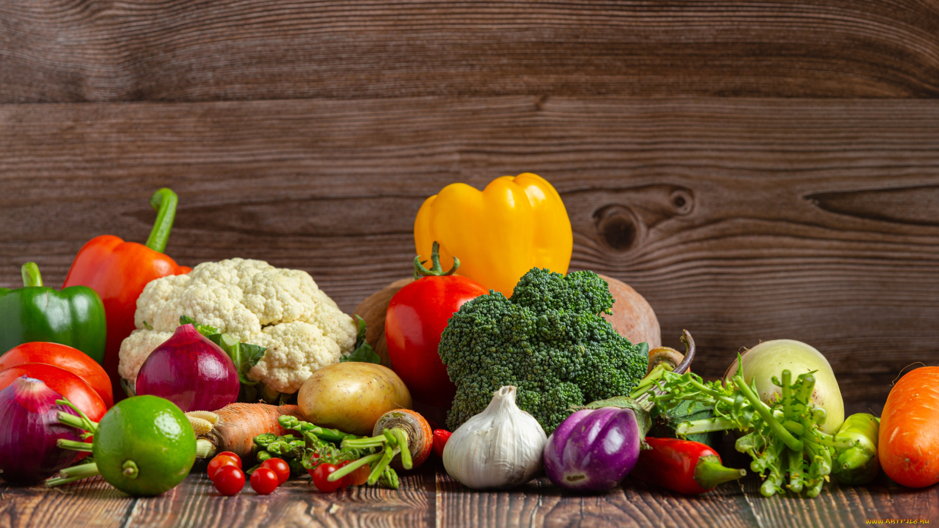 еда, овощи, брокколи, цветная, капуста, морковь, перец, лук, чеснок