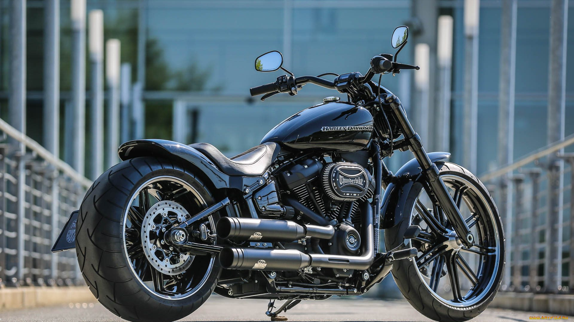 харлей, мотоциклы, harley-davidson, мотоцикл, байк, чёрный, thunderbike, customs