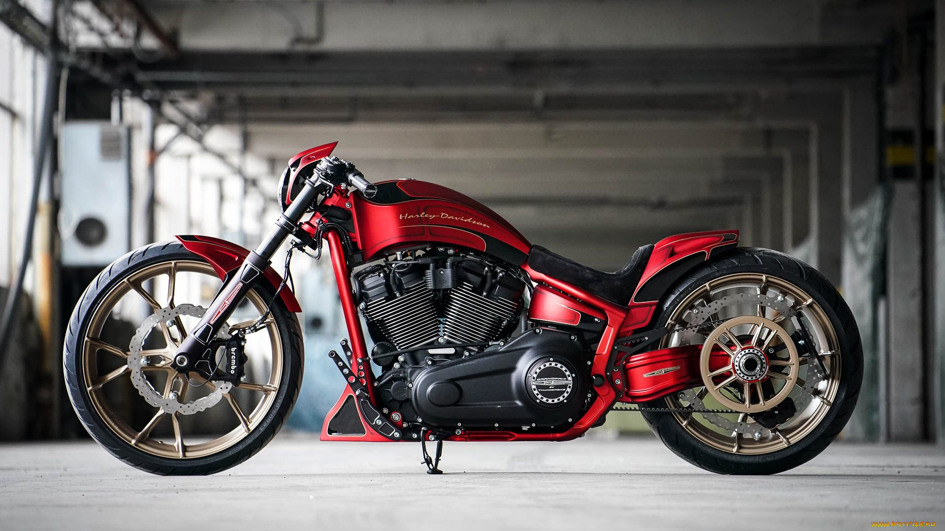 харлей, мотоциклы, harley-davidson, мотоцикл, байк, красный