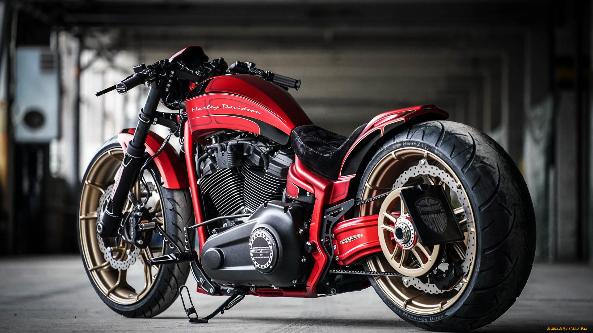 харлей, мотоциклы, harley-davidson, мотоцикл, байк, красный