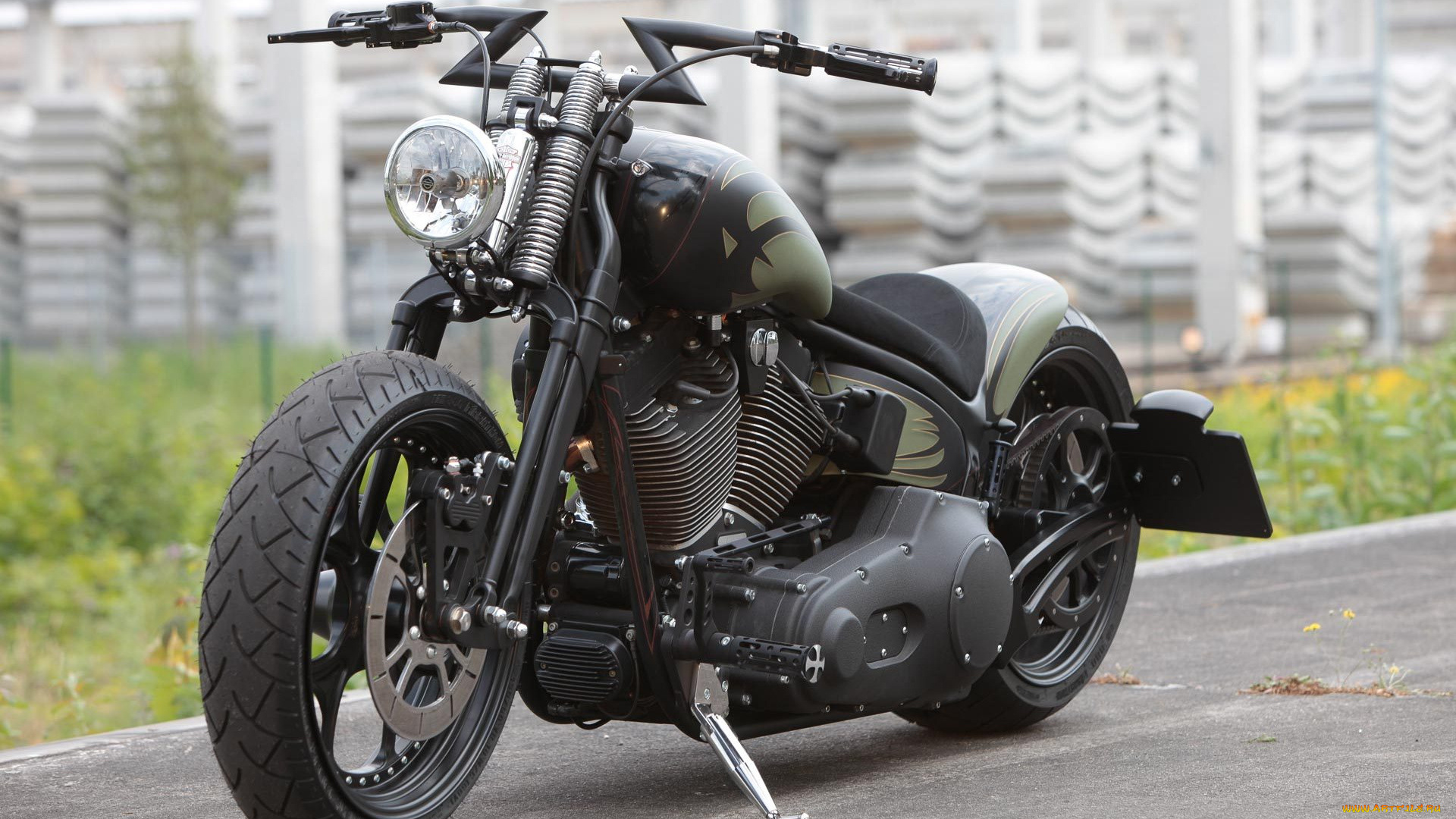 harley, мотоциклы, harley-davidson, мотоцикл, байк, чёрно-зелёный