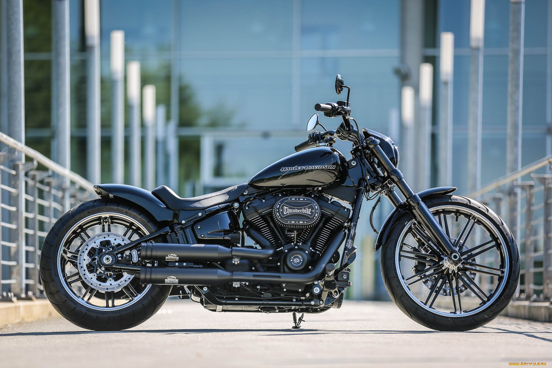 harley, мотоциклы, harley-davidson, thunderbike, customs, мотоцикл, байк, чёрный