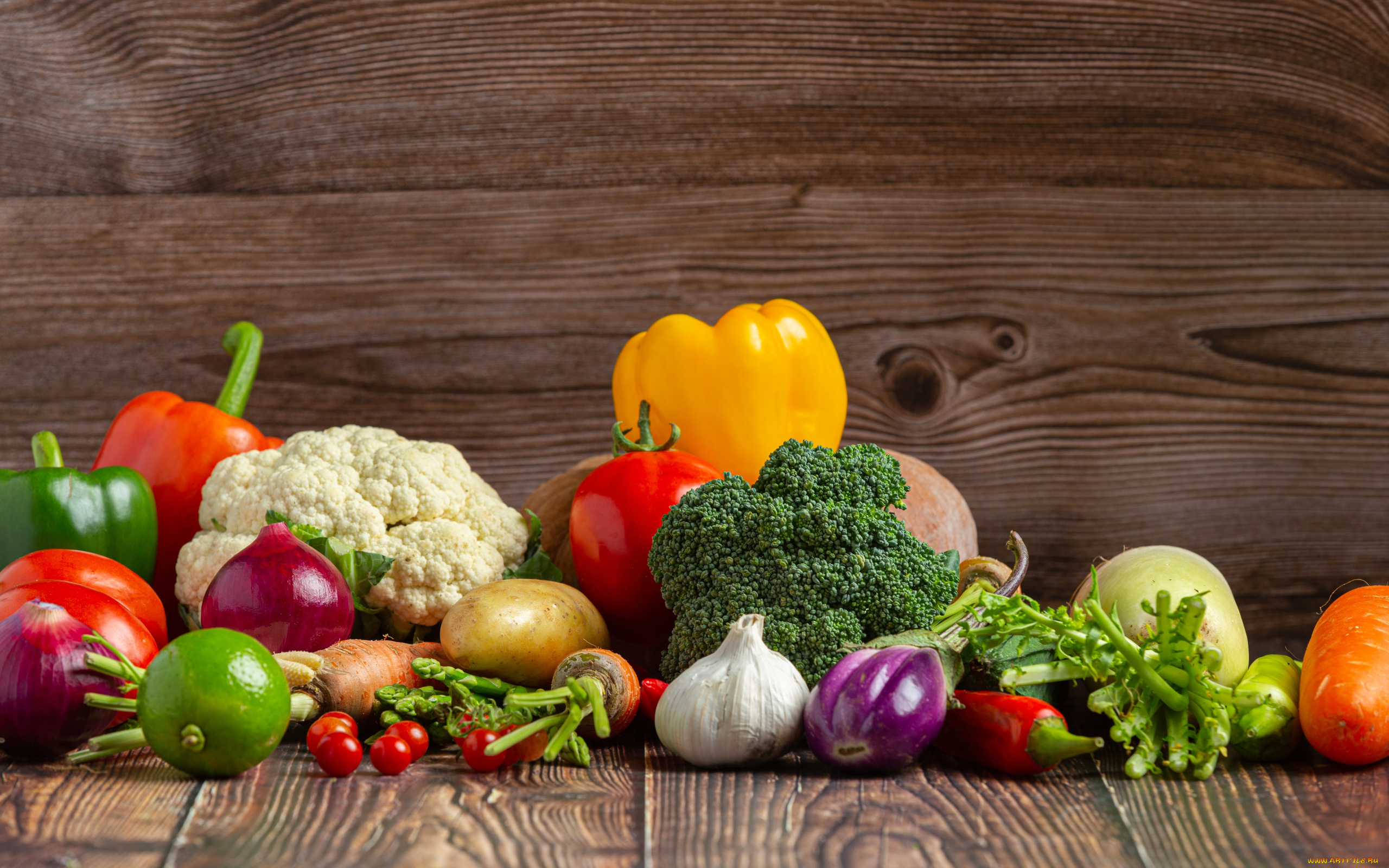 еда, овощи, брокколи, цветная, капуста, морковь, перец, лук, чеснок