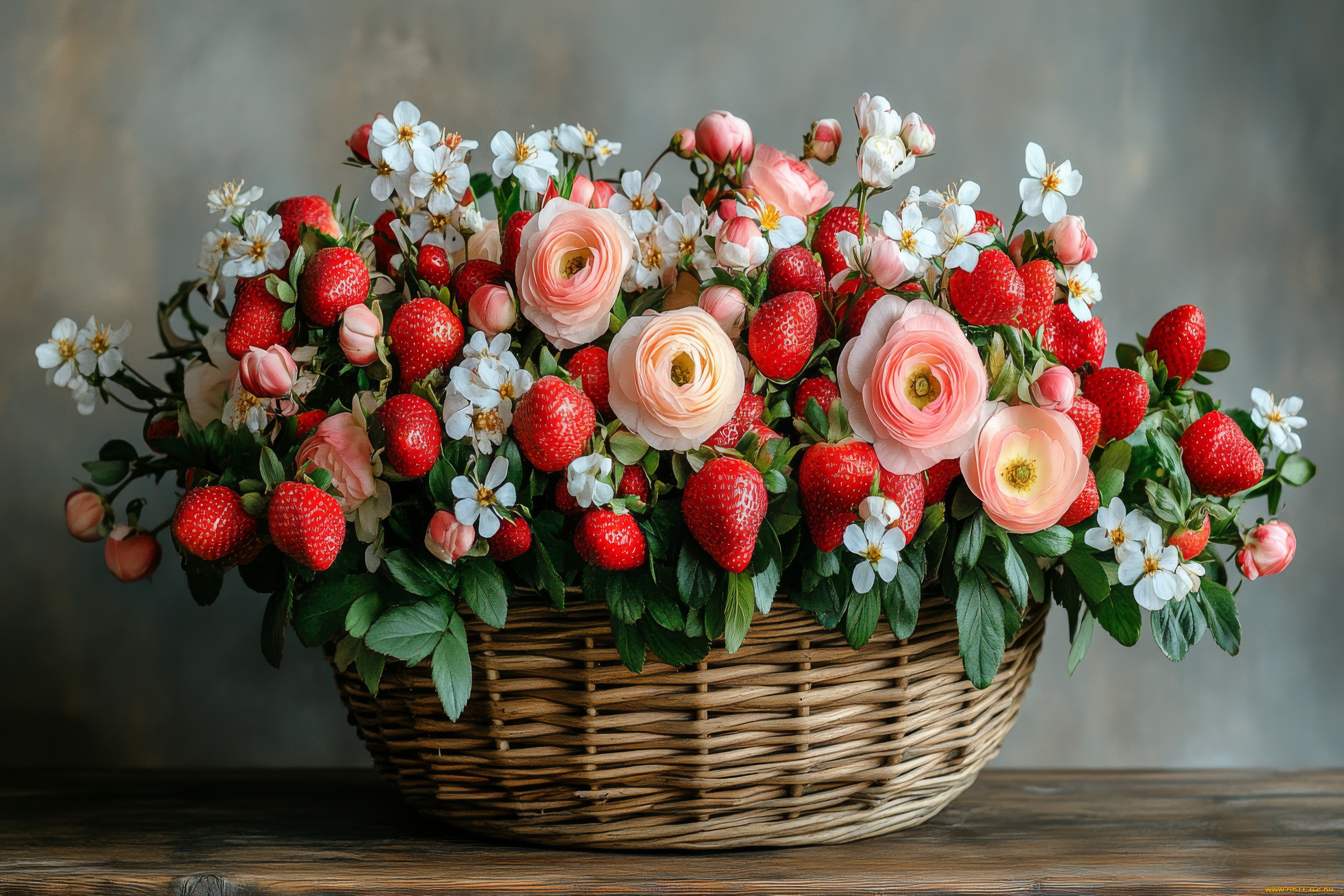 3д, графика, еда-, food, клубника