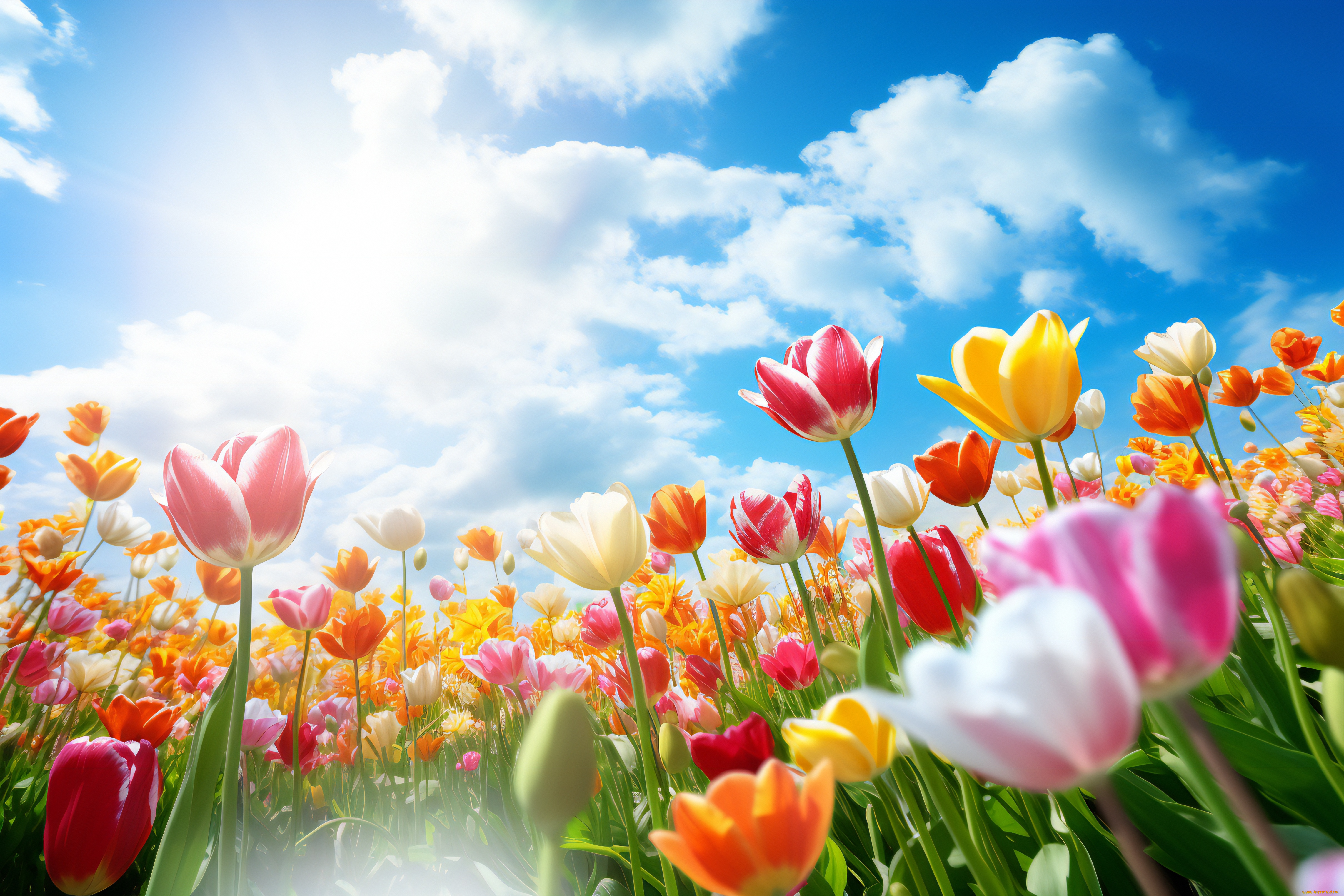 разное, компьютерный, дизайн, тюльпаны