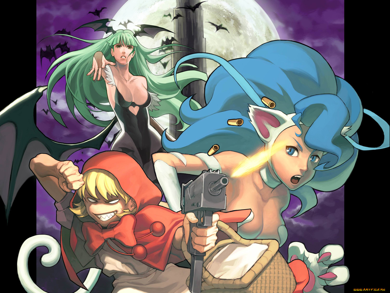 аниме, night, warriors