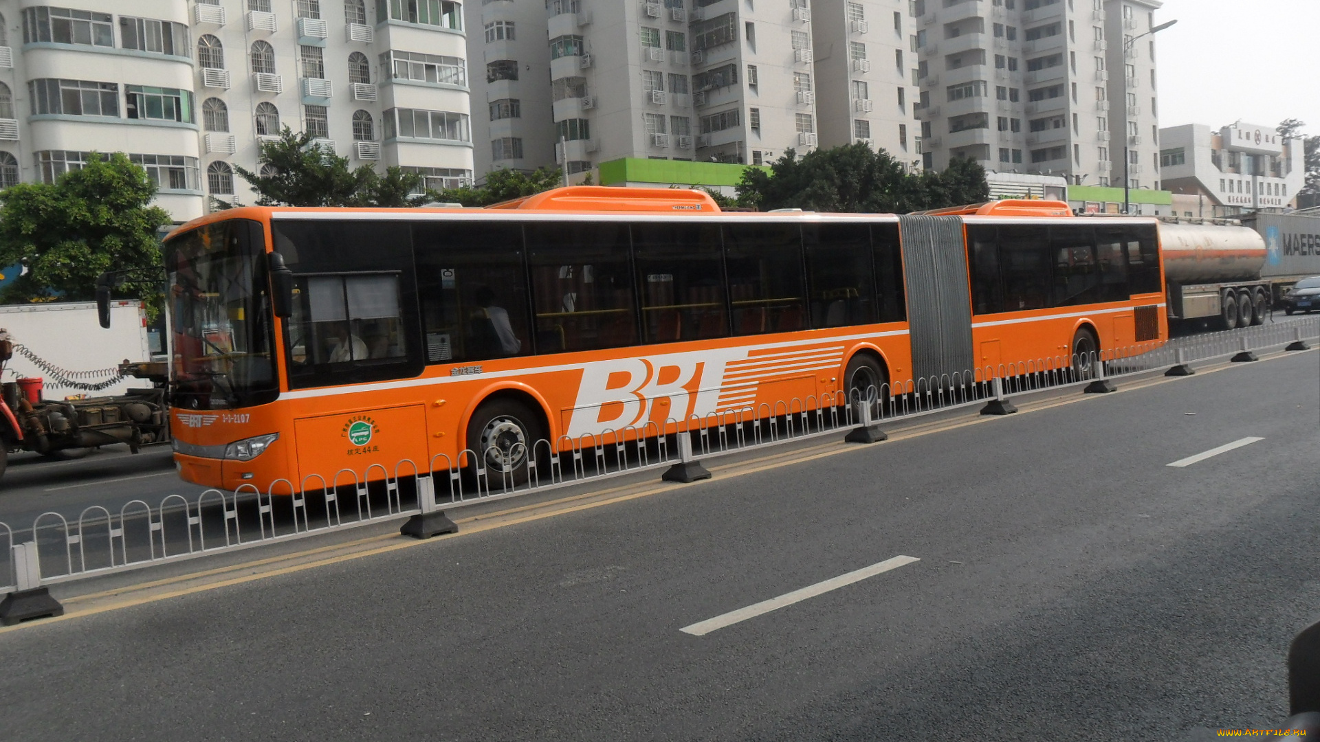 автомобили, автобусы, дома, автобус, дорога