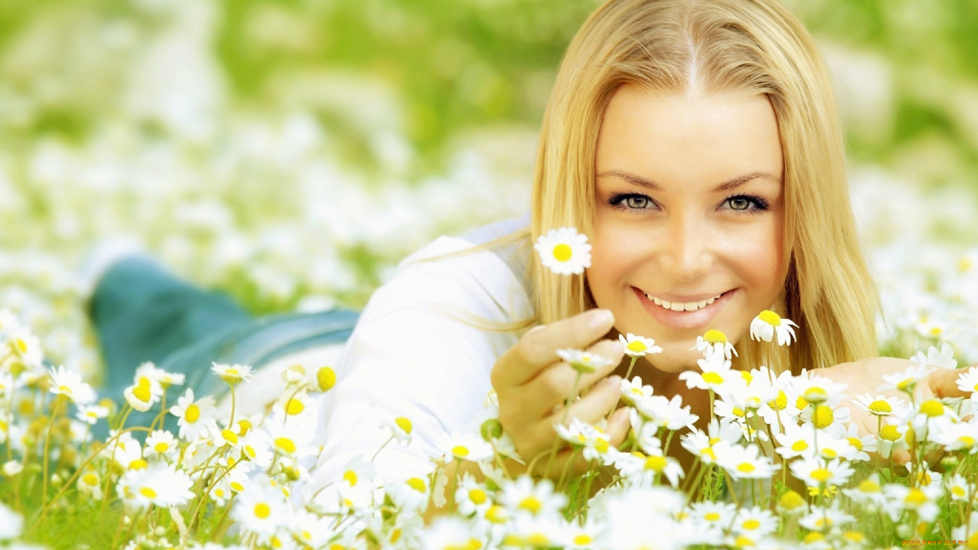 -Unsort, Блондинки, девушки, unsort, блондинки, ромашки, улыбка
