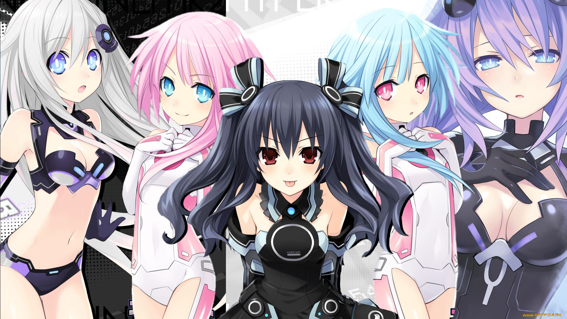 аниме, hyperdimension, neptunia, девушки
