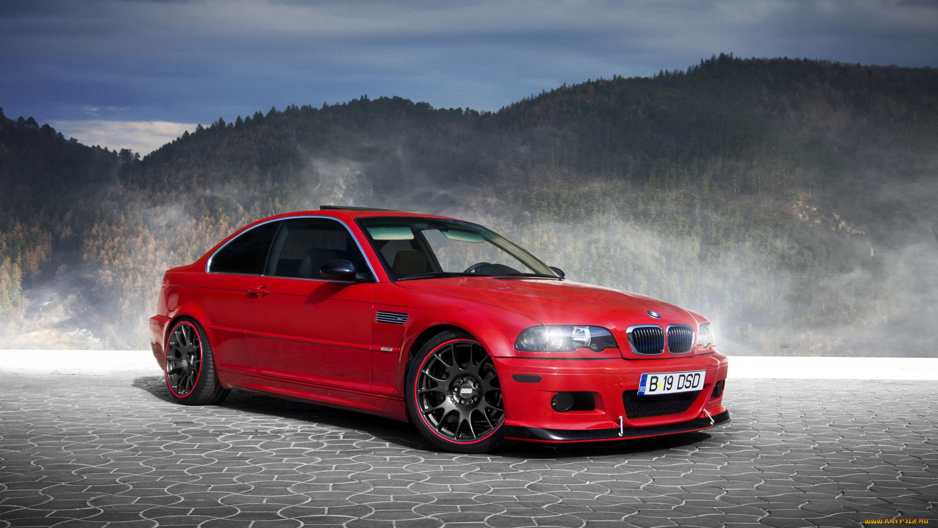 bmw, m3, e46, автомобили, бмв, диски, красная, м