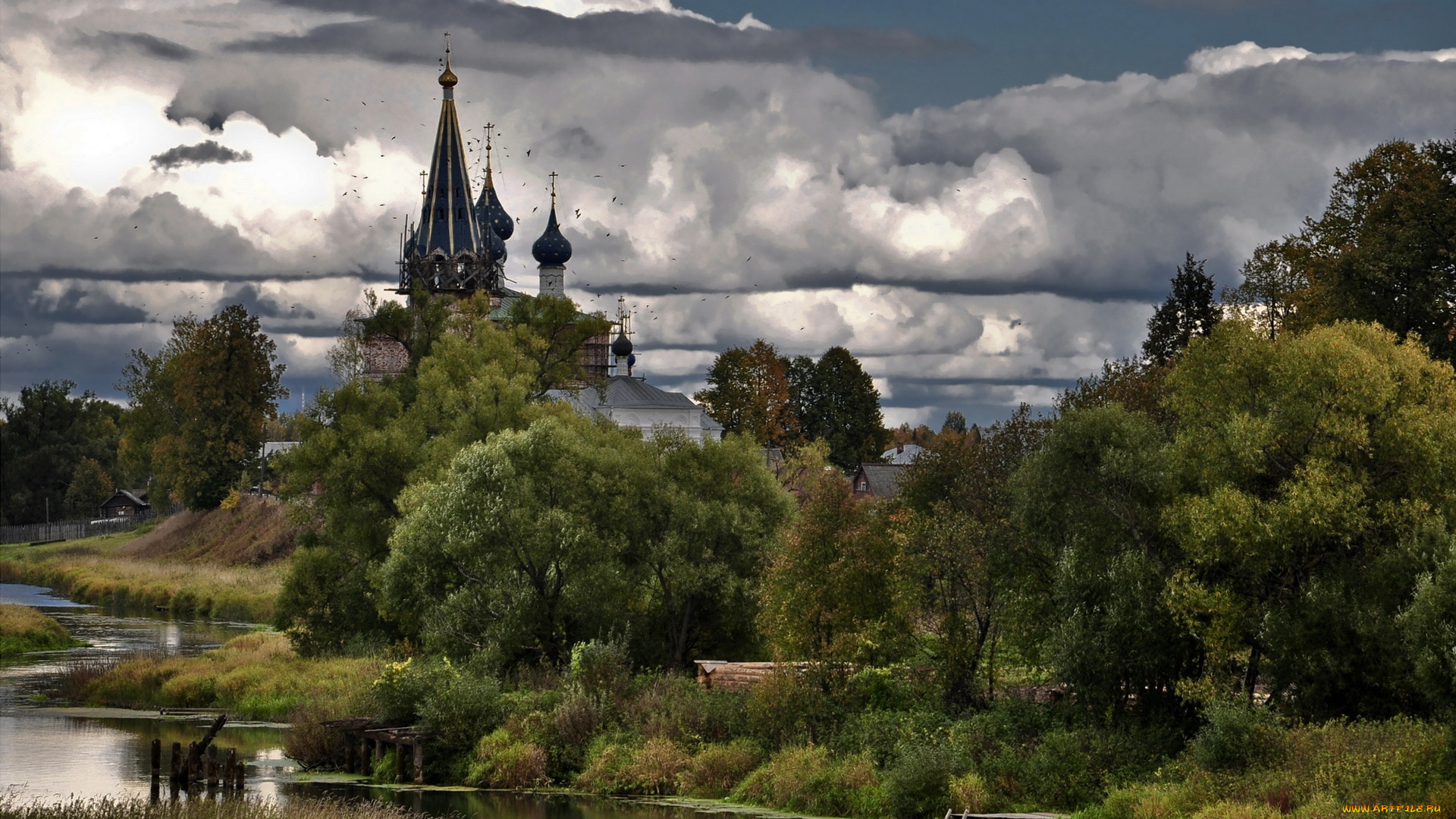 города, православные, церкви, монастыри, храм, небо, река, природа