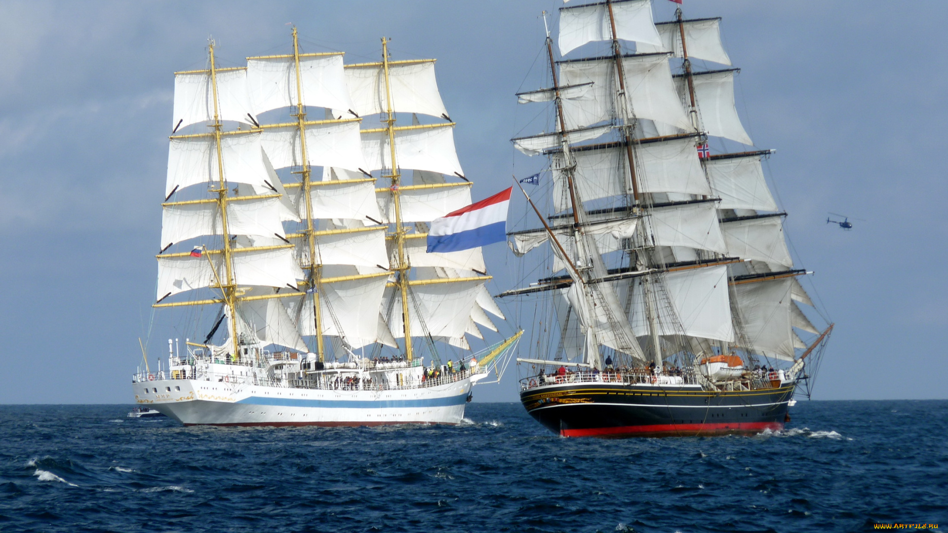 корабли, парусники, регата, амстердам