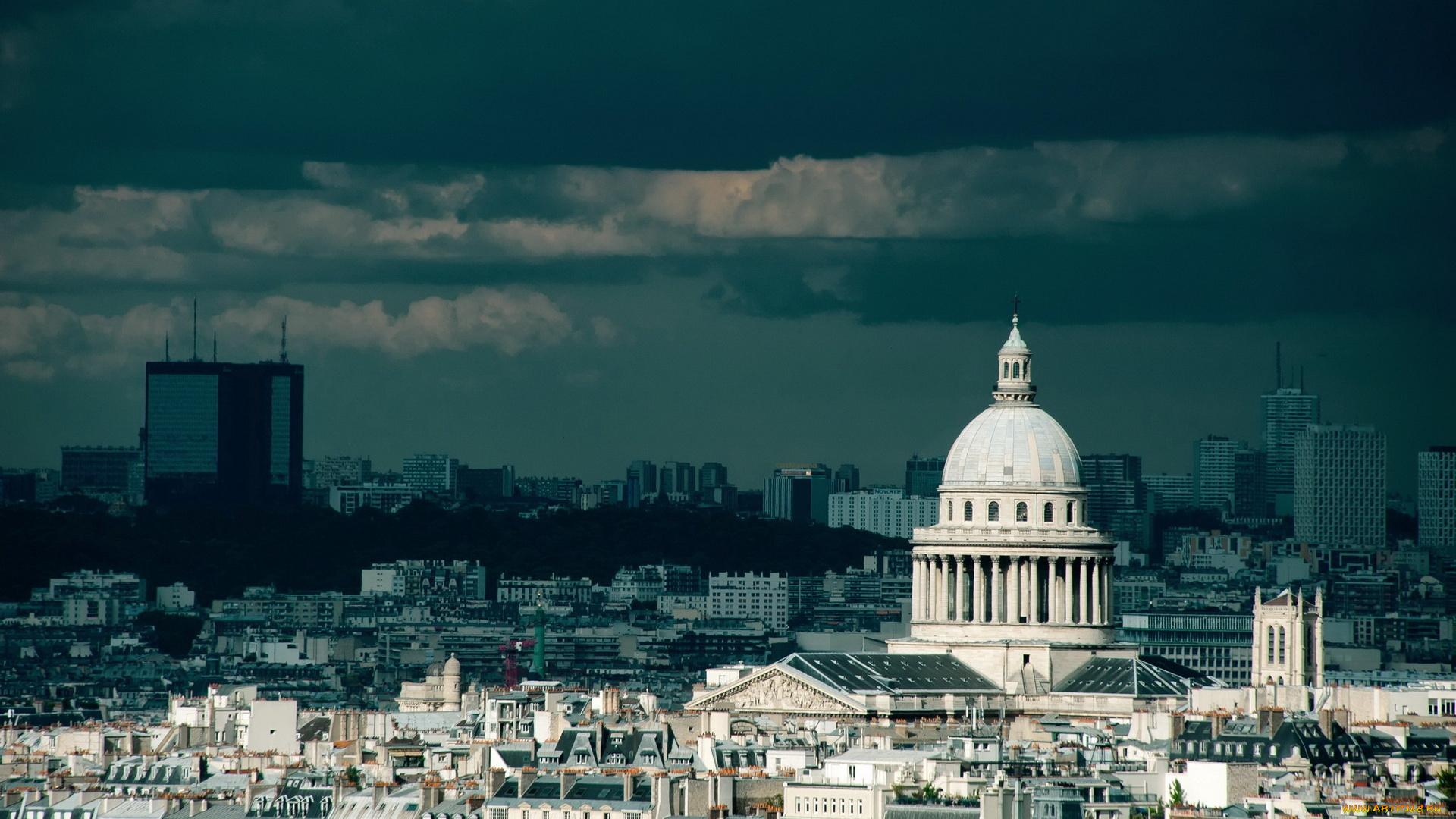 paris, in, magnificent, black, and, white, города, париж, франция, здания, небо, ночь, город