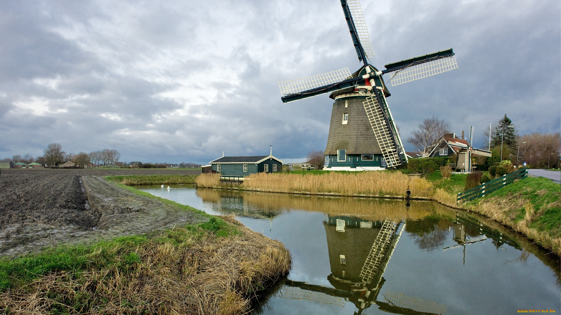 разное, мельницы, река, мельница, лето, красота