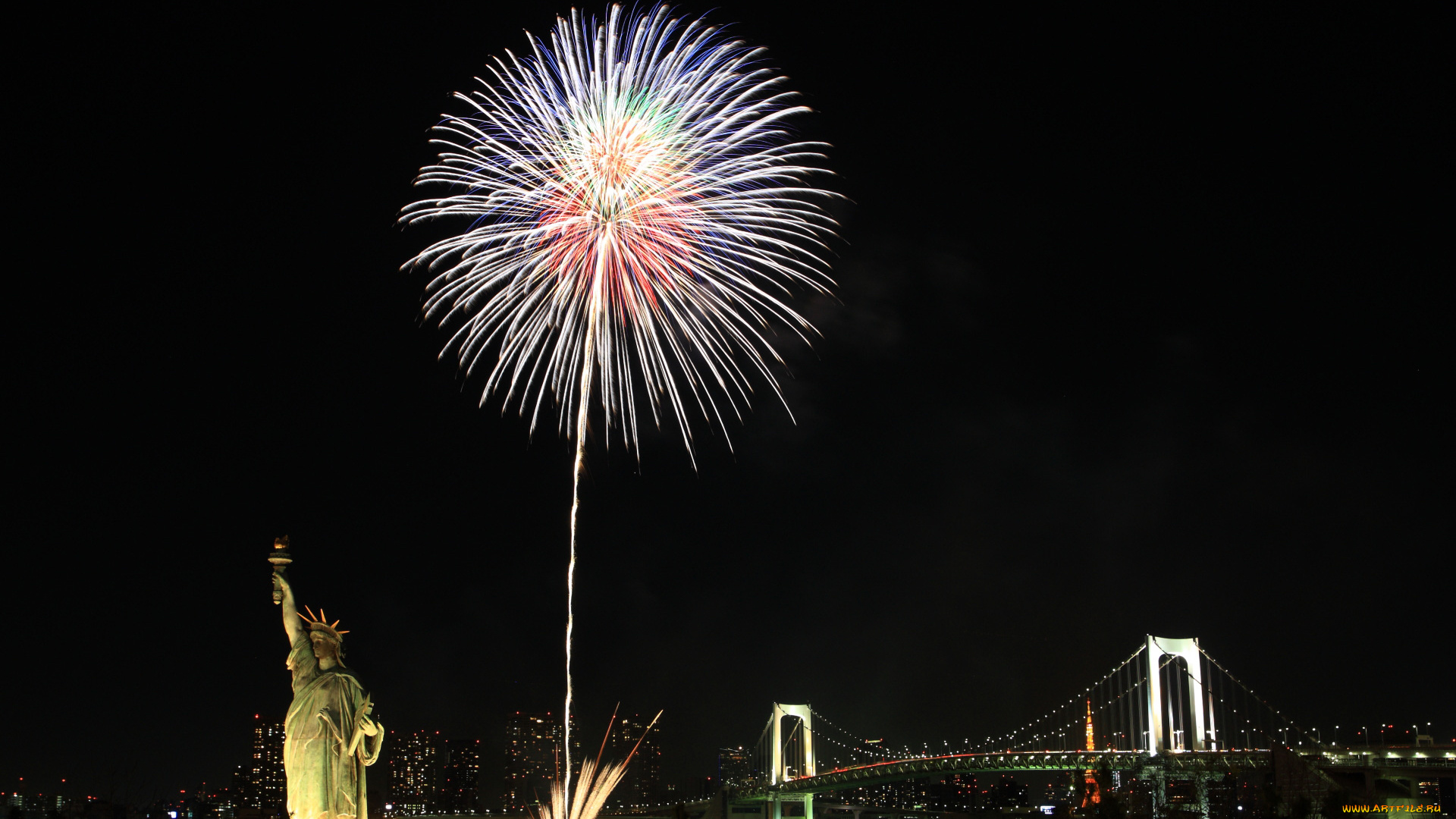разное, салюты, фейерверки, салют, ночь