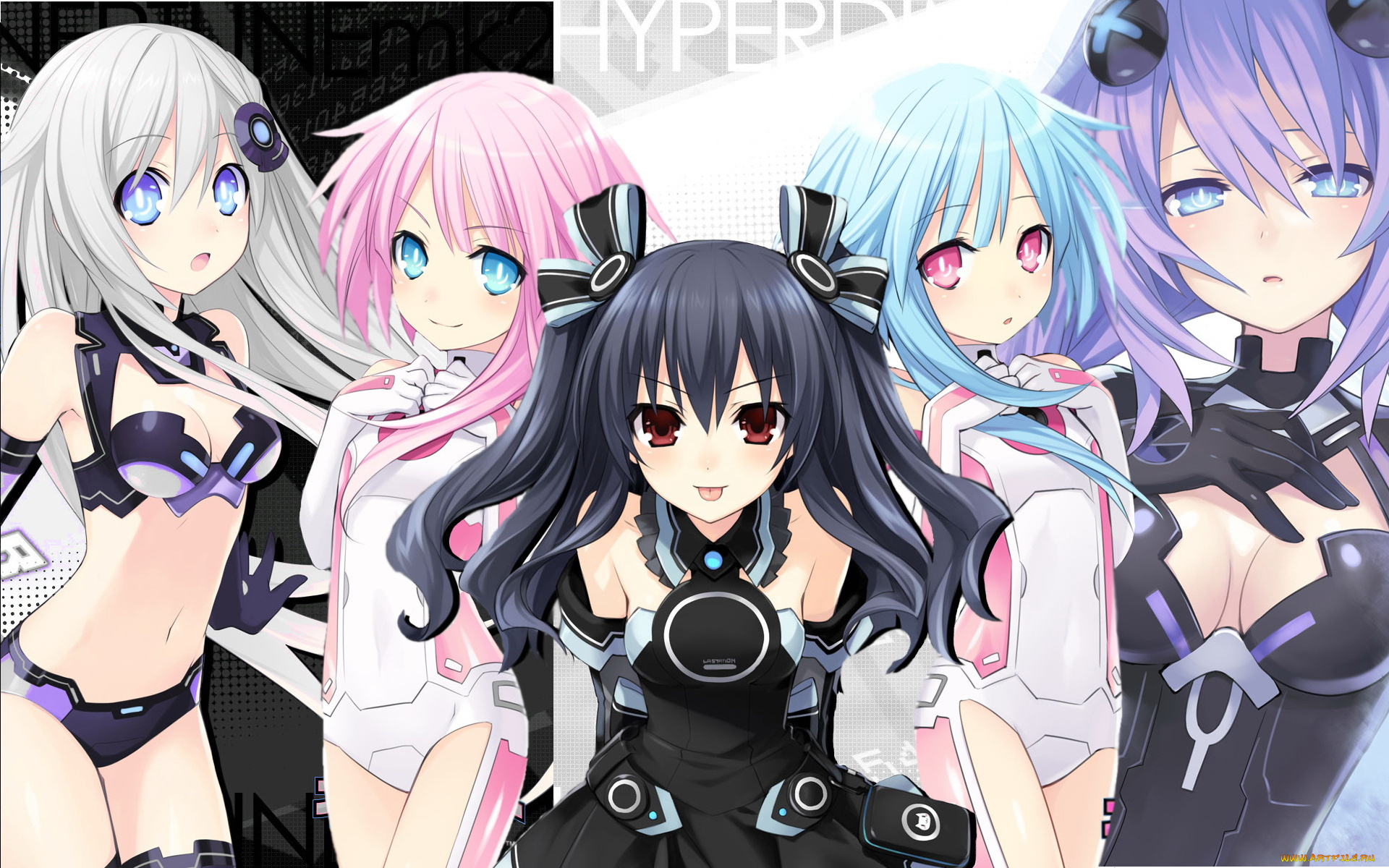 аниме, hyperdimension, neptunia, девушки