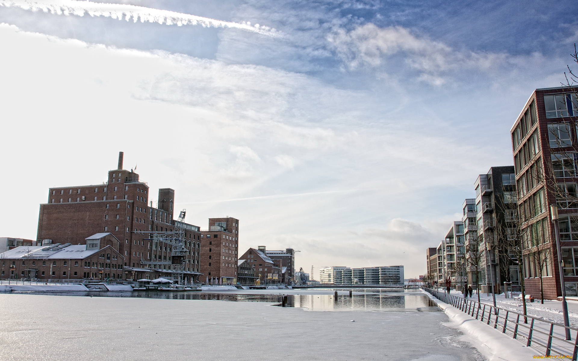 города, улицы, площади, набережные, река, снег, зима, дома