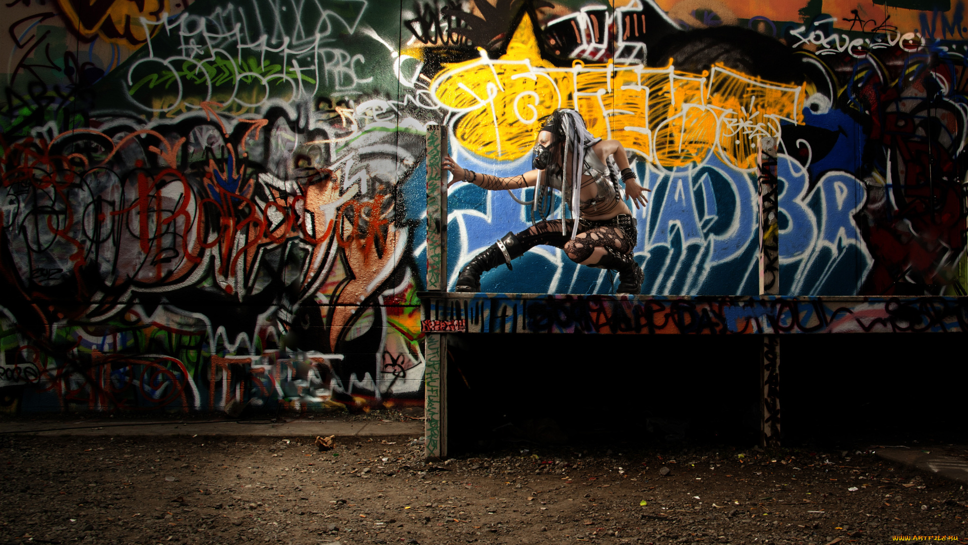 -Unsort, Креатив, девушки, unsort, креатив, респиратор, граффити