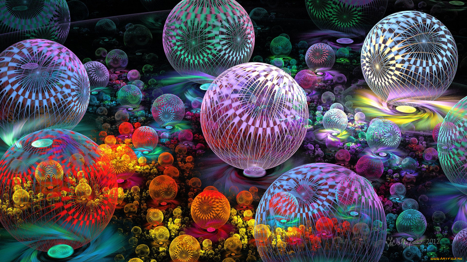 3д, графика, fractal, фракталы, узор, цвета