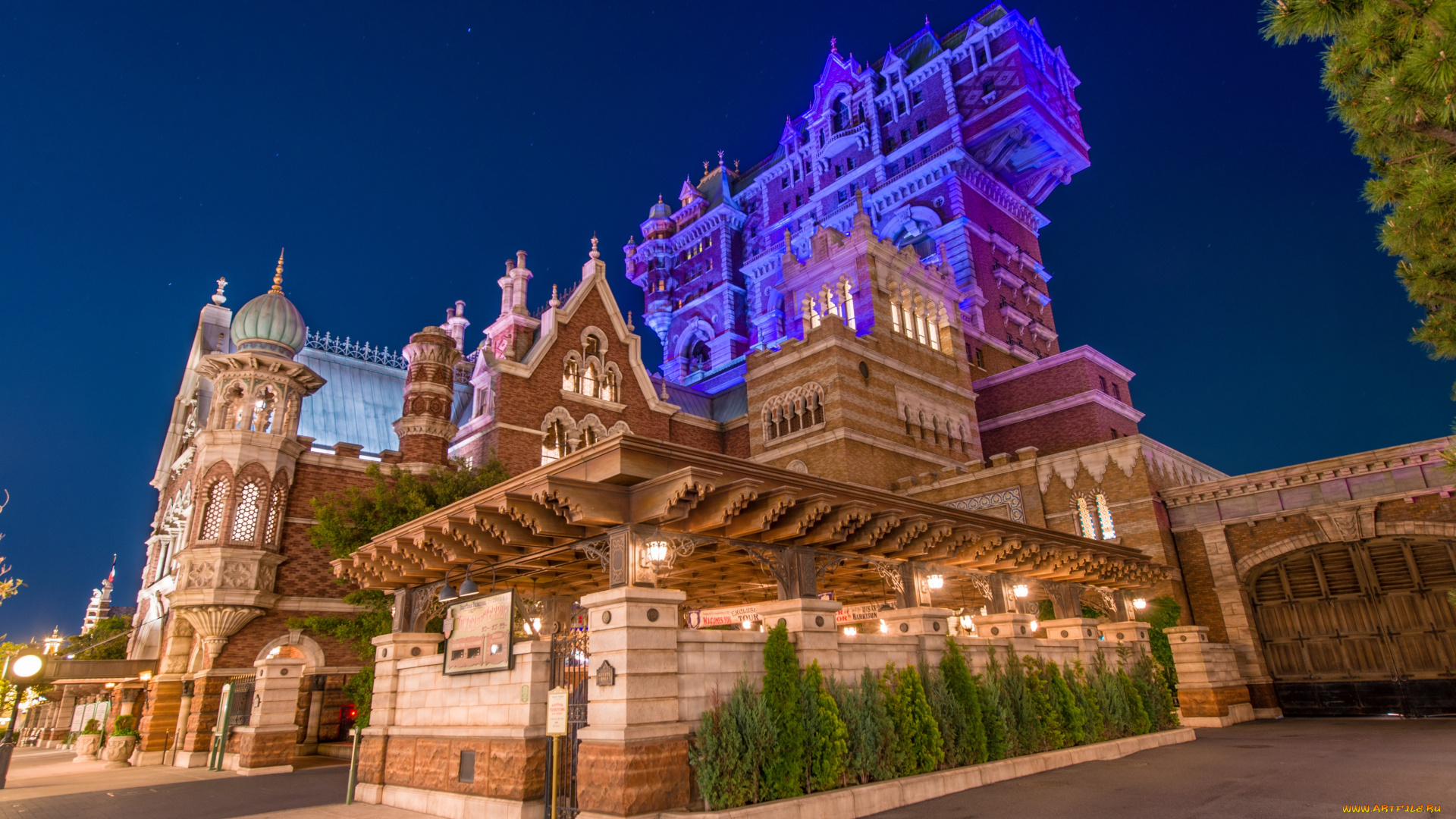 города, диснейленд, башня, ужаса