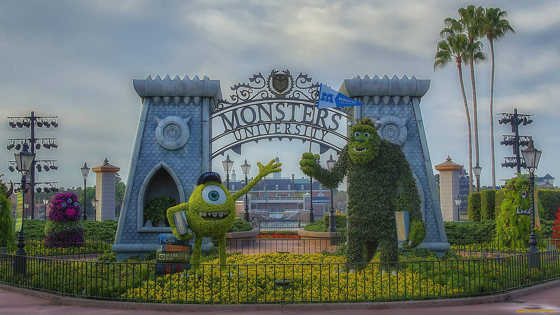 города, диснейленд, monsters, university