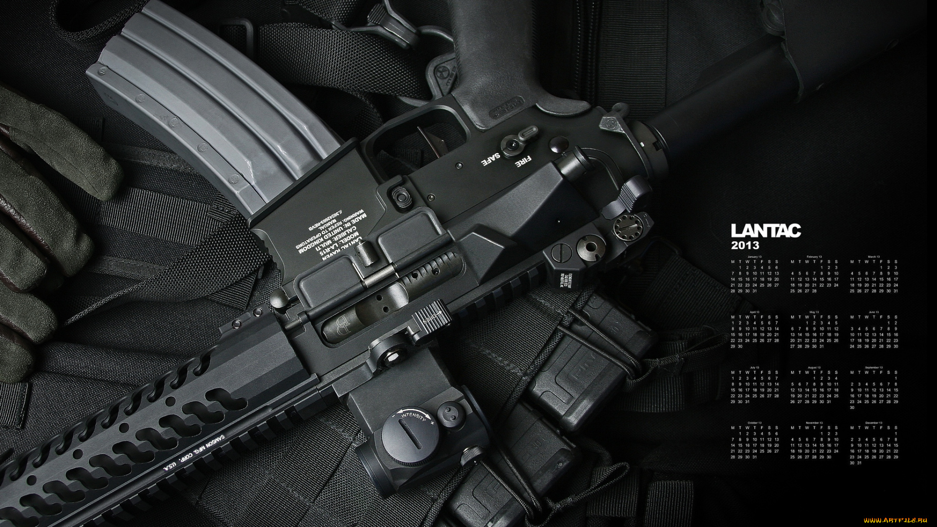 календари, оружие, автомат, 2013
