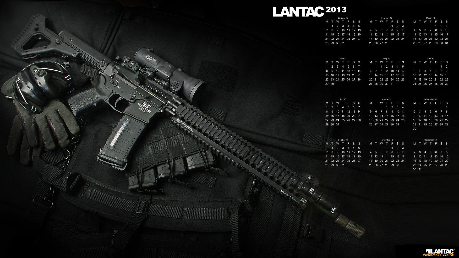 календари, оружие, автомат, 2013