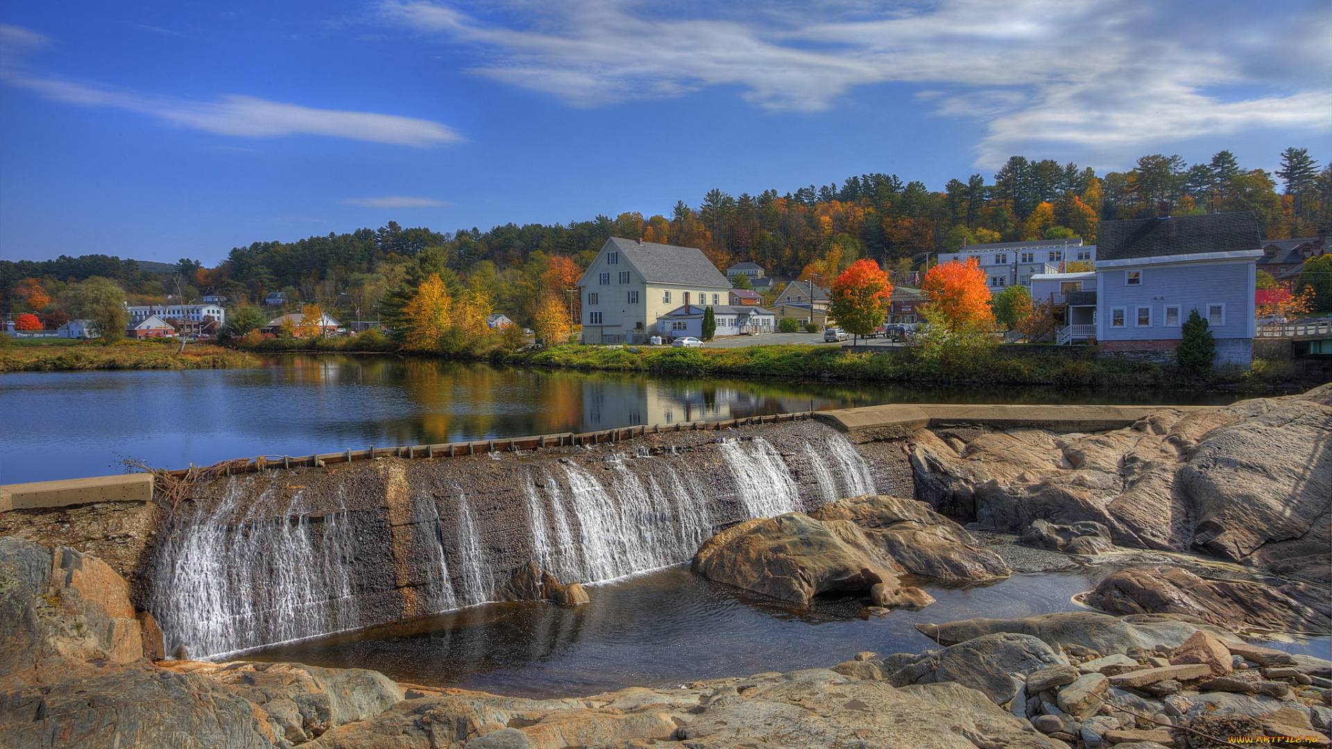 лисбон, сша, города, пейзажи, пейзаж, дома, река
