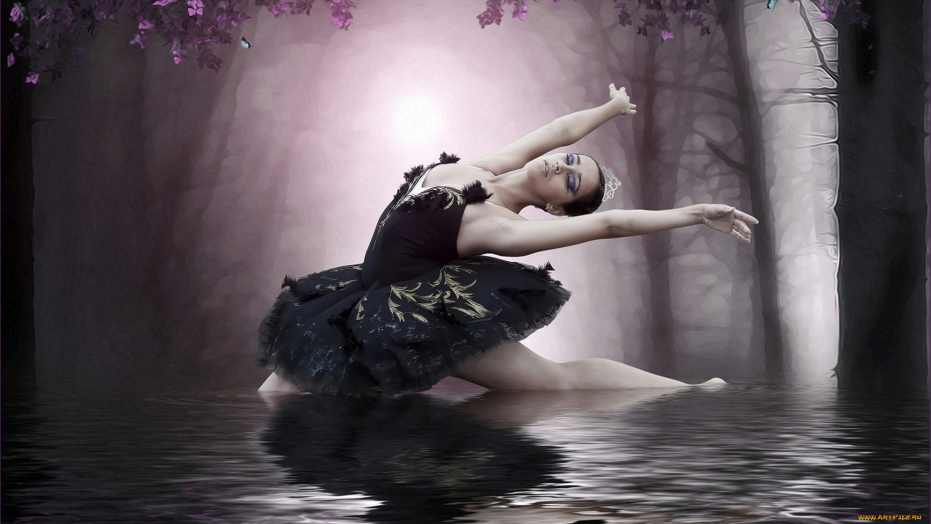 разное, компьютерный, дизайн, вода, балерина, танец