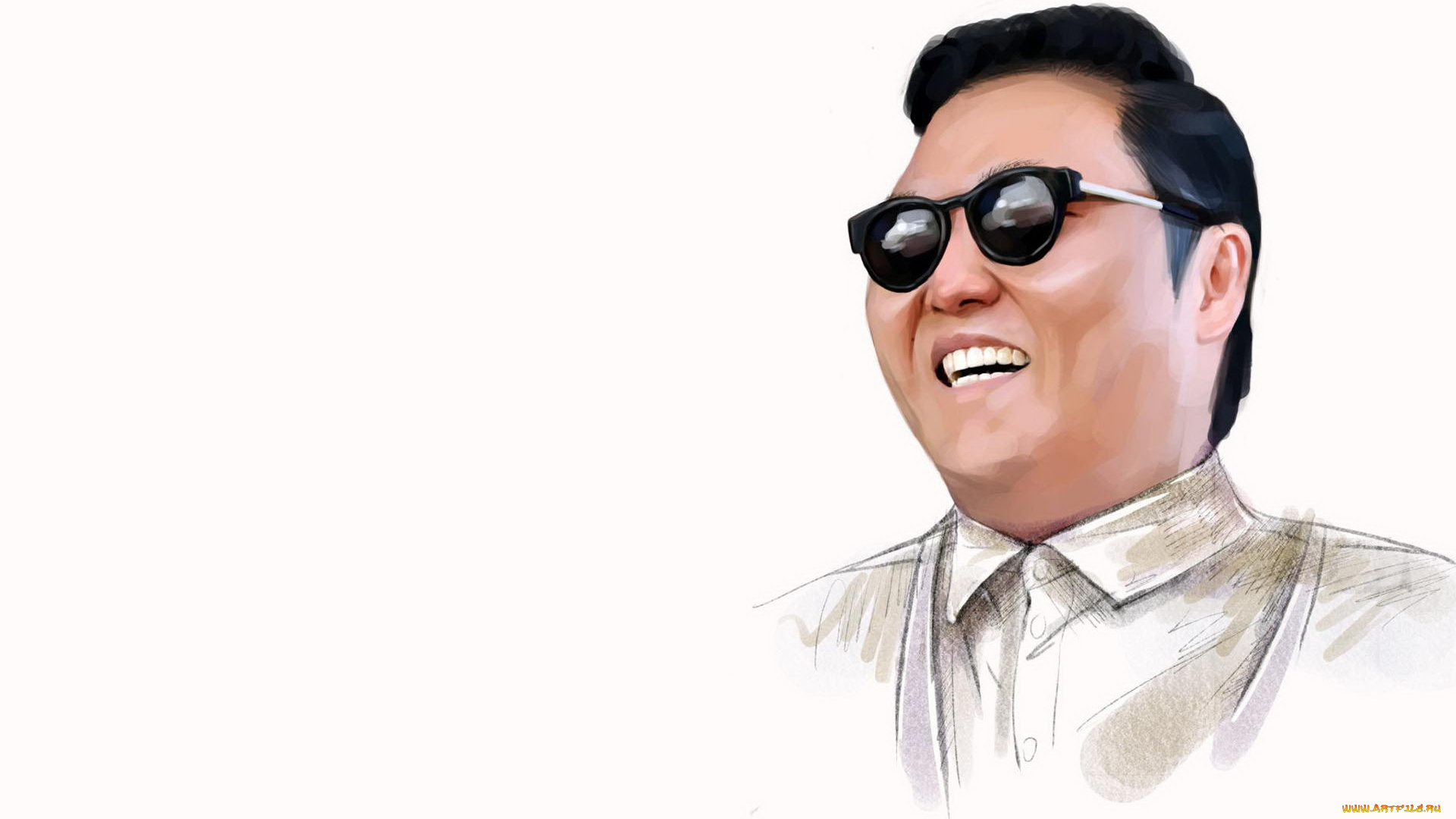 рисованные, люди, очки, улыбка