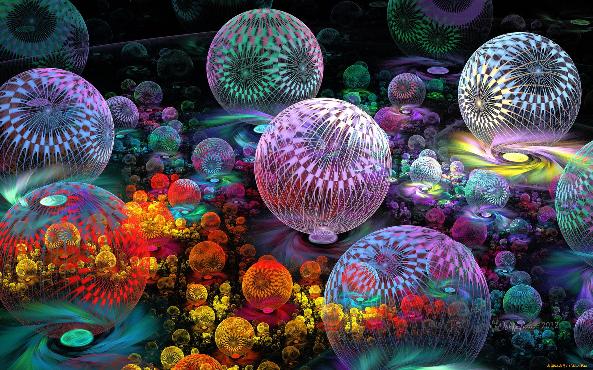 3д, графика, fractal, фракталы, узор, цвета