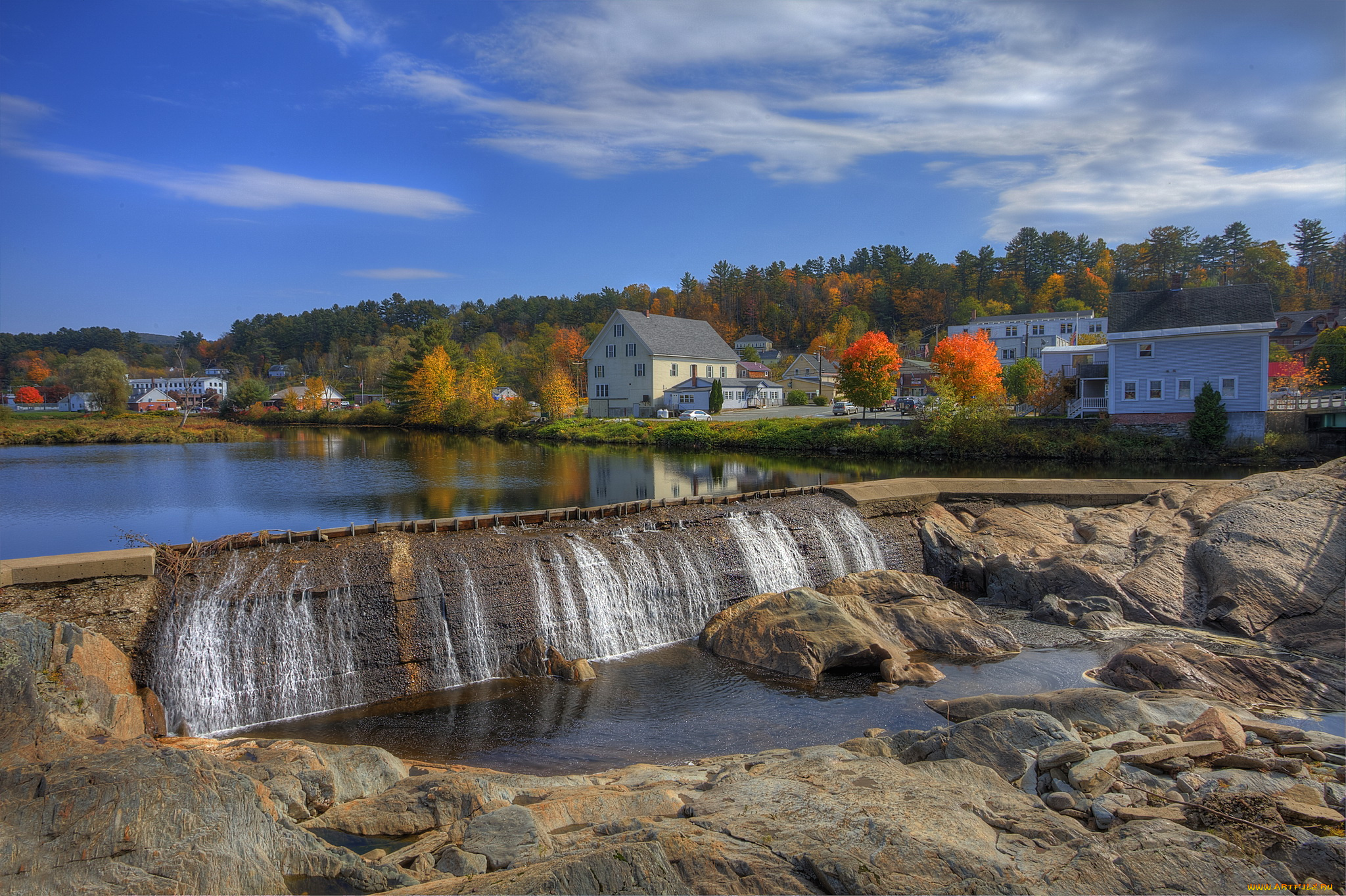 лисбон, сша, города, пейзажи, пейзаж, дома, река