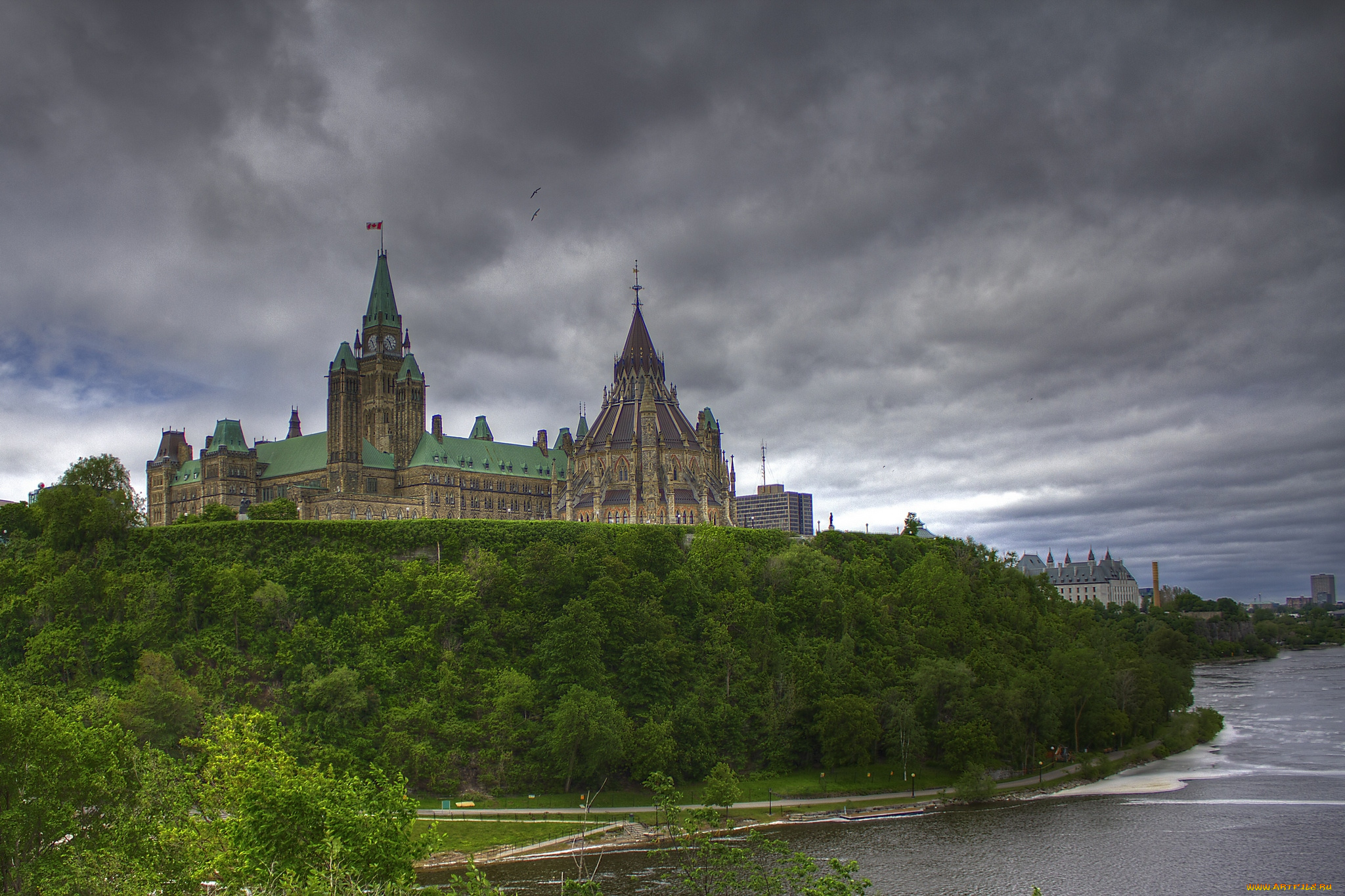 города, оттава, канада, parliament, ottawa