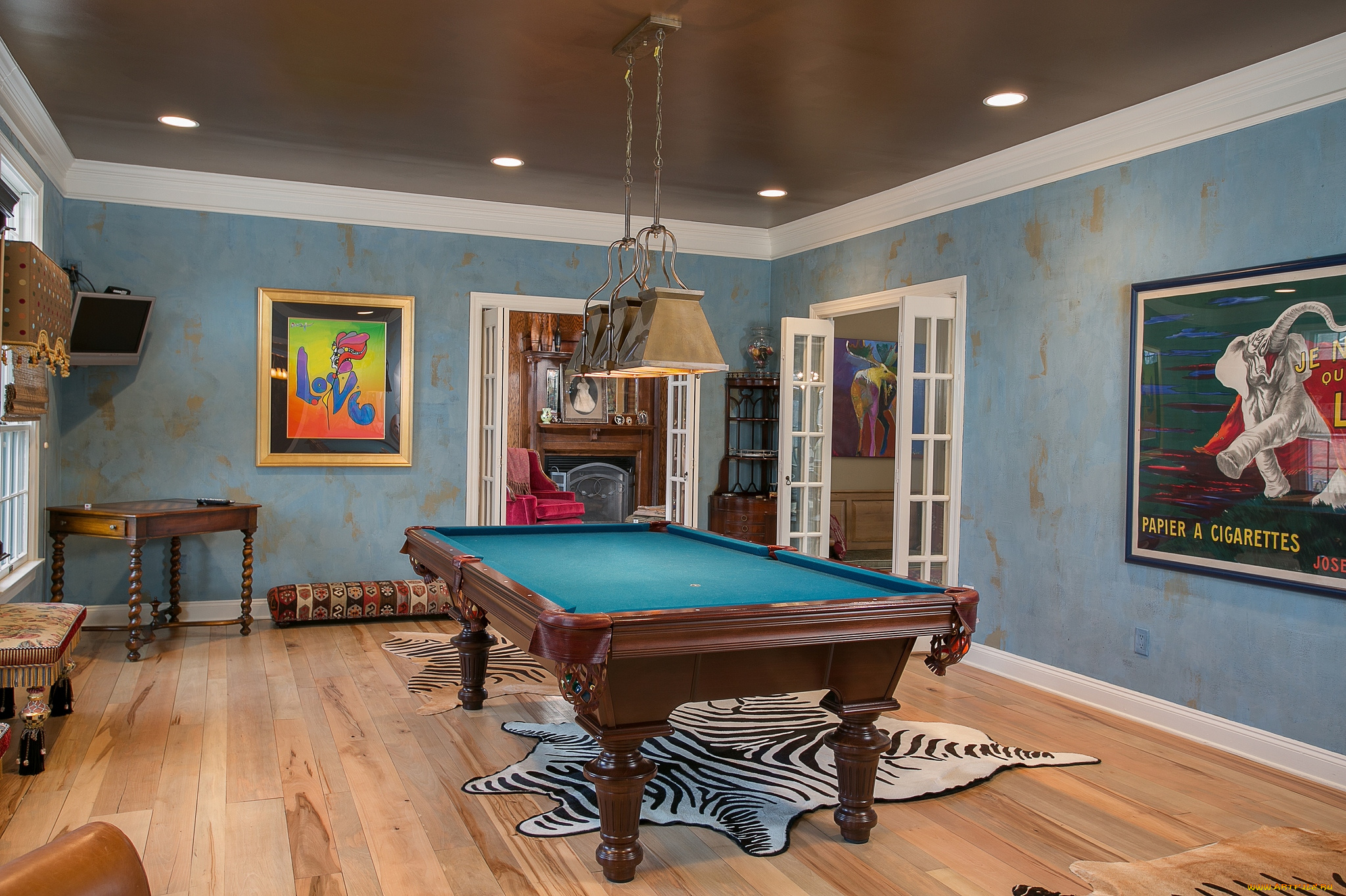 интерьер, бильярдная, стол