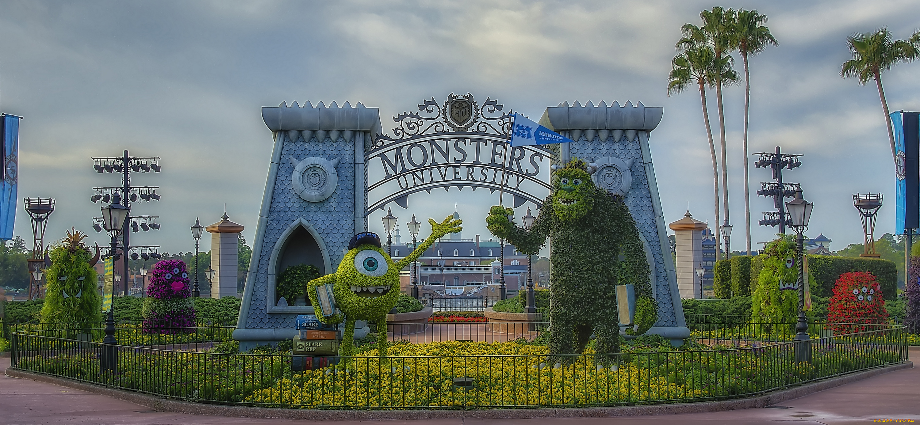 города, диснейленд, monsters, university