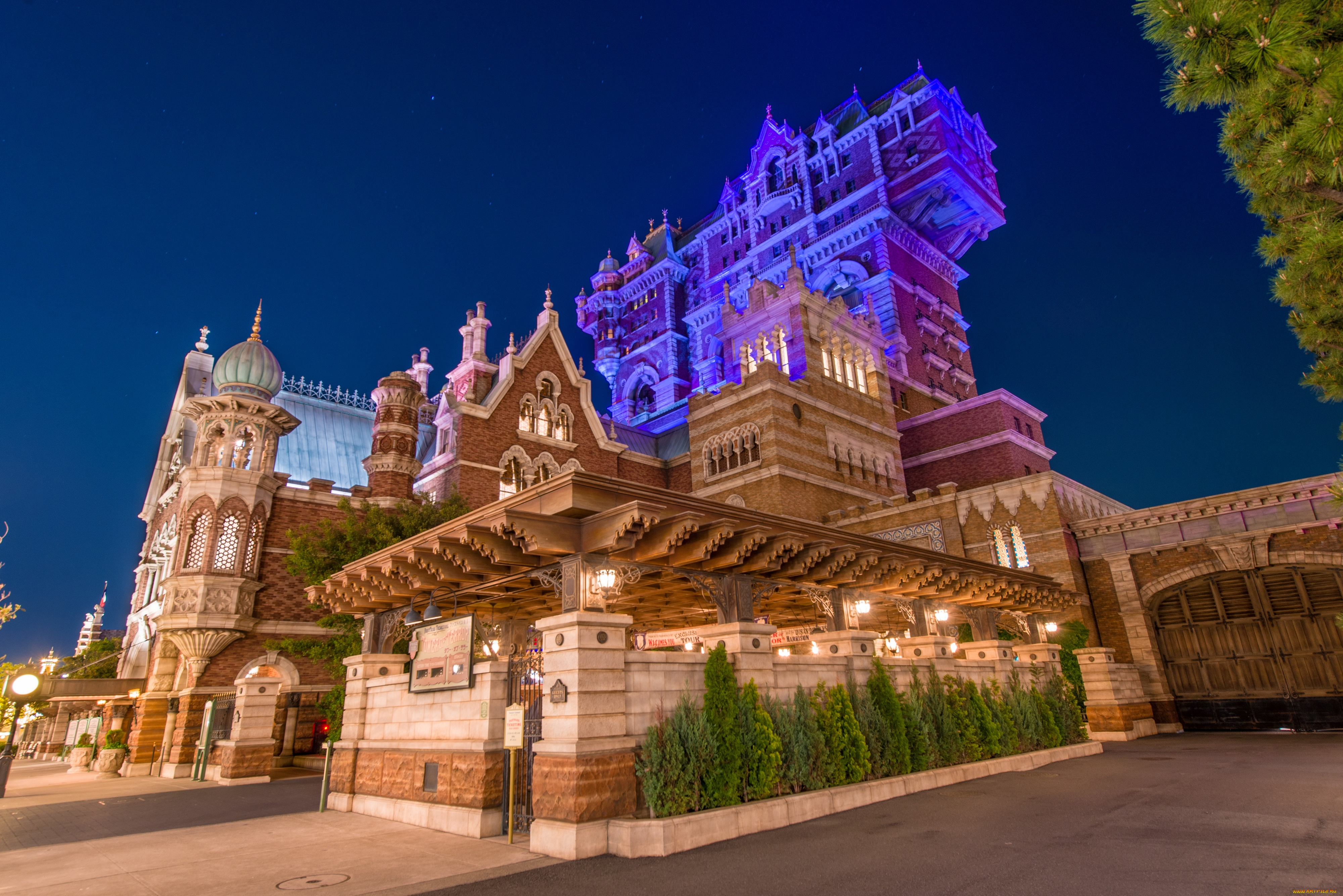 города, диснейленд, башня, ужаса