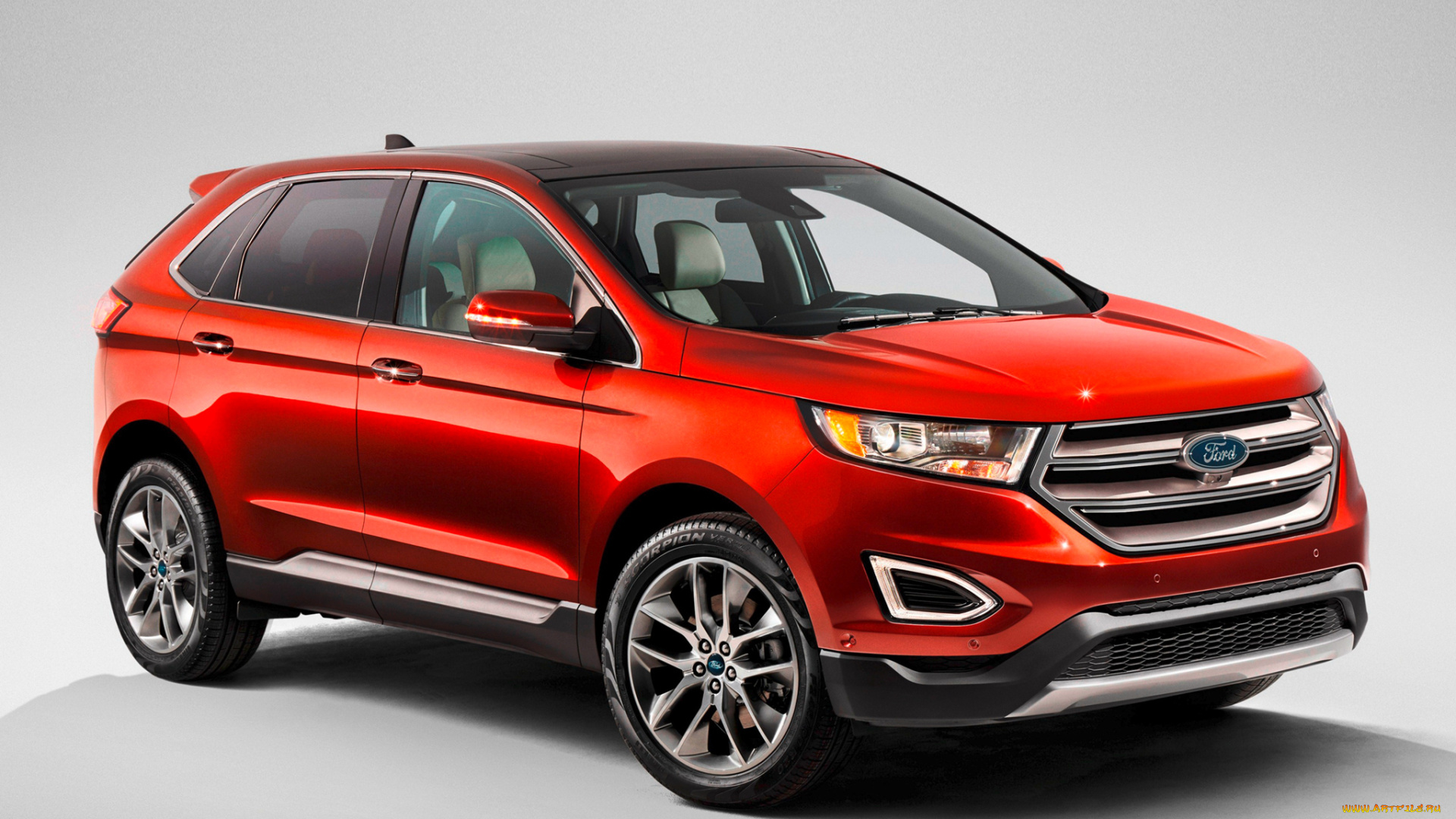 автомобили, ford, titanium, edge, красный, 2015г