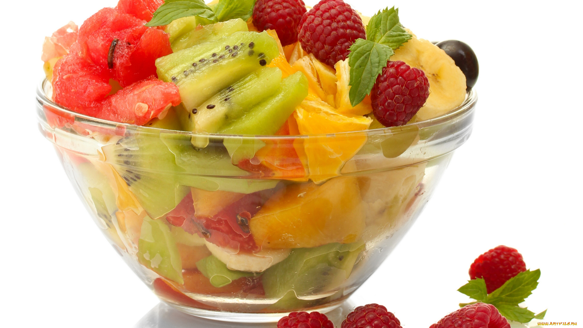 еда, мороженое, , десерты, фрукты, фруктовый, салат, ягоды, малина